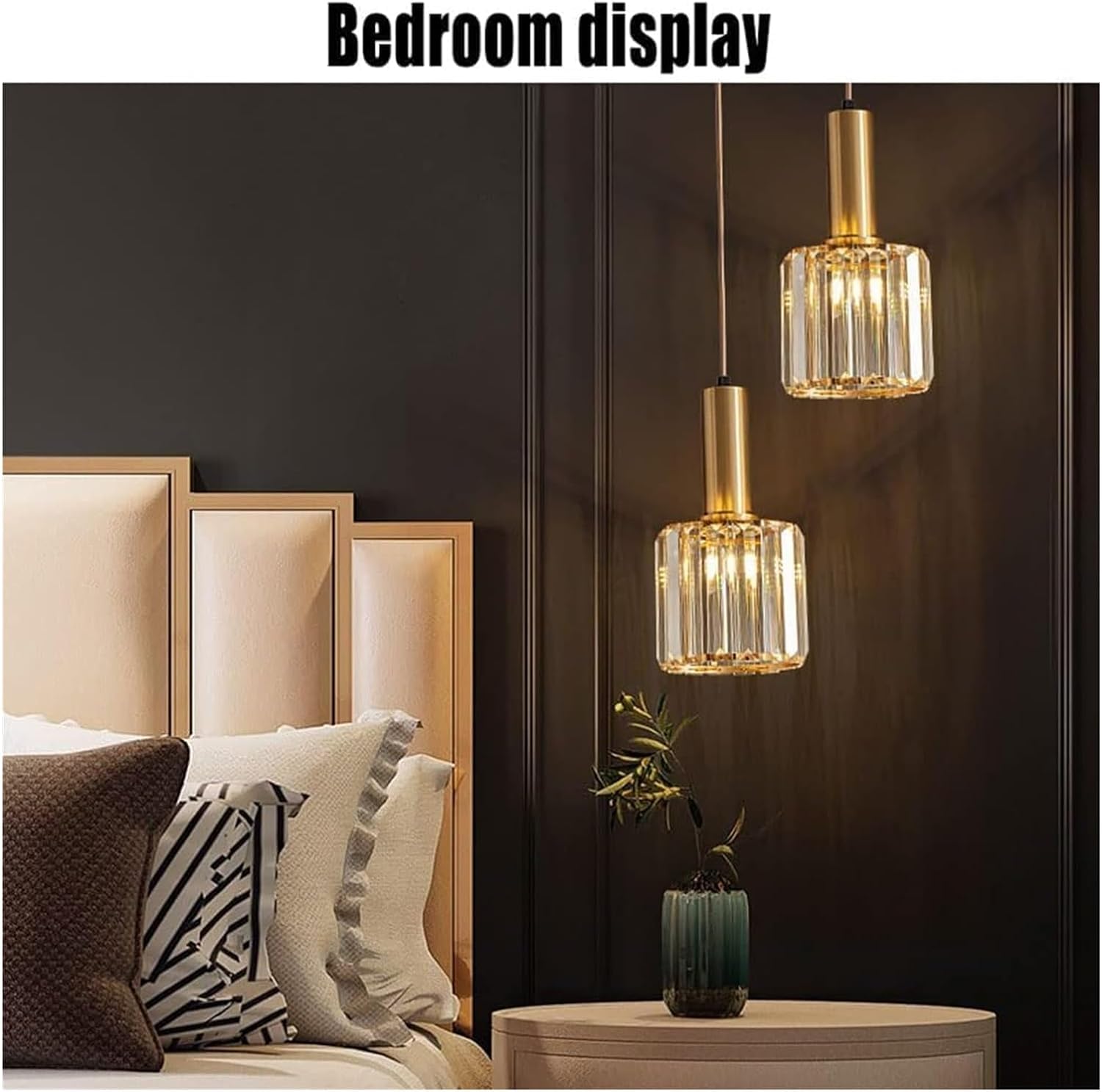 Luces de Techo Lámpara Colgante LED de 6 W Material de iluminación Colgante de Cristal Lámpara cilíndrica Lámpara de Cable Ajustable de 1 luz, lámpara Colgante Moderna