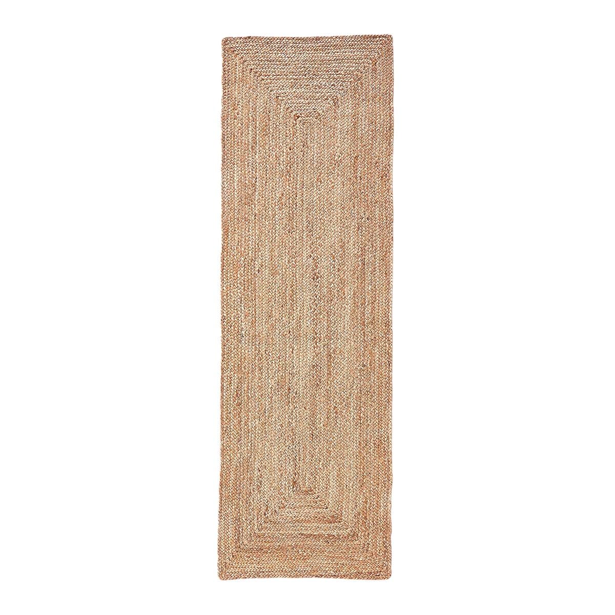 Alfombra de Yute Natural Trenzada a Mano con Forma Rectangular para Pasillo, Sala de Estar, salón, habitacón, decoración de área 100% Fibra Natural. (60x110cm)