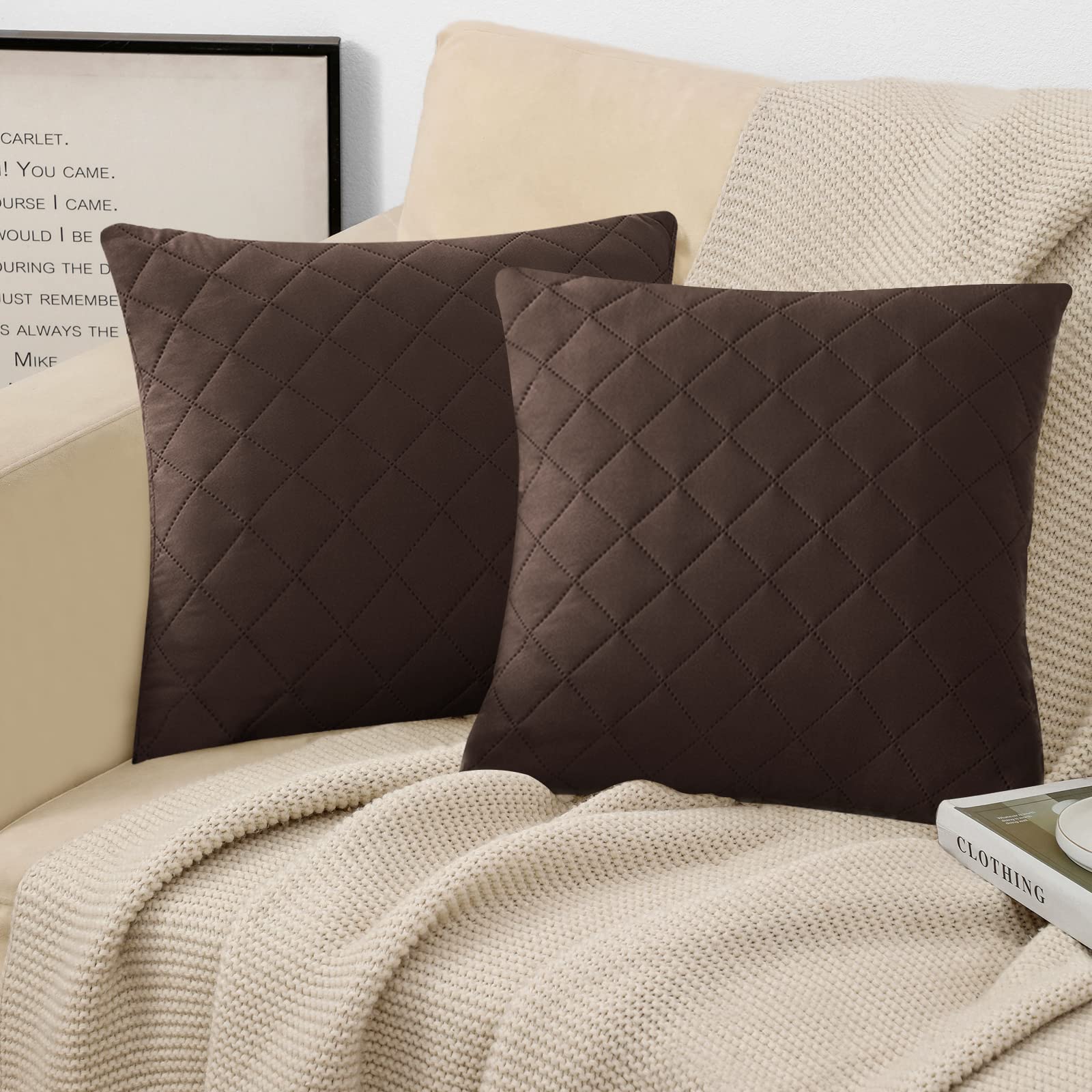 Amazon.com: SUBRTEX Throw Pillow Covers 24x24 Set of 2, Diamond