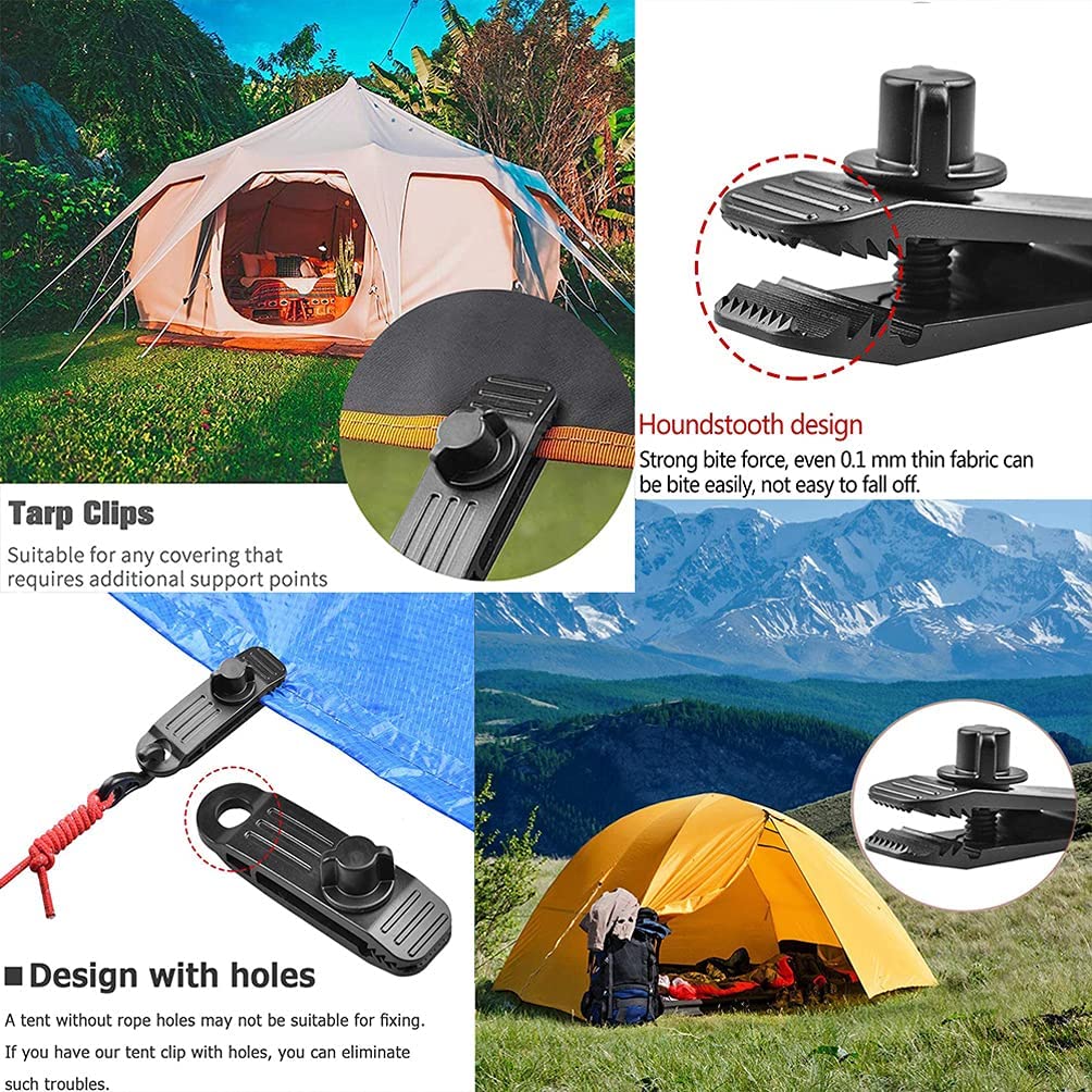 Gmili 12 Stück Strapazierfähige Abdeckplane, Planenspanner Hält Windstärke 8 Stand mit Verriegelung Multifunktion Krokodilklemme für Camping, Zeltplanen, Poolabdeckung, Sonnensegel
