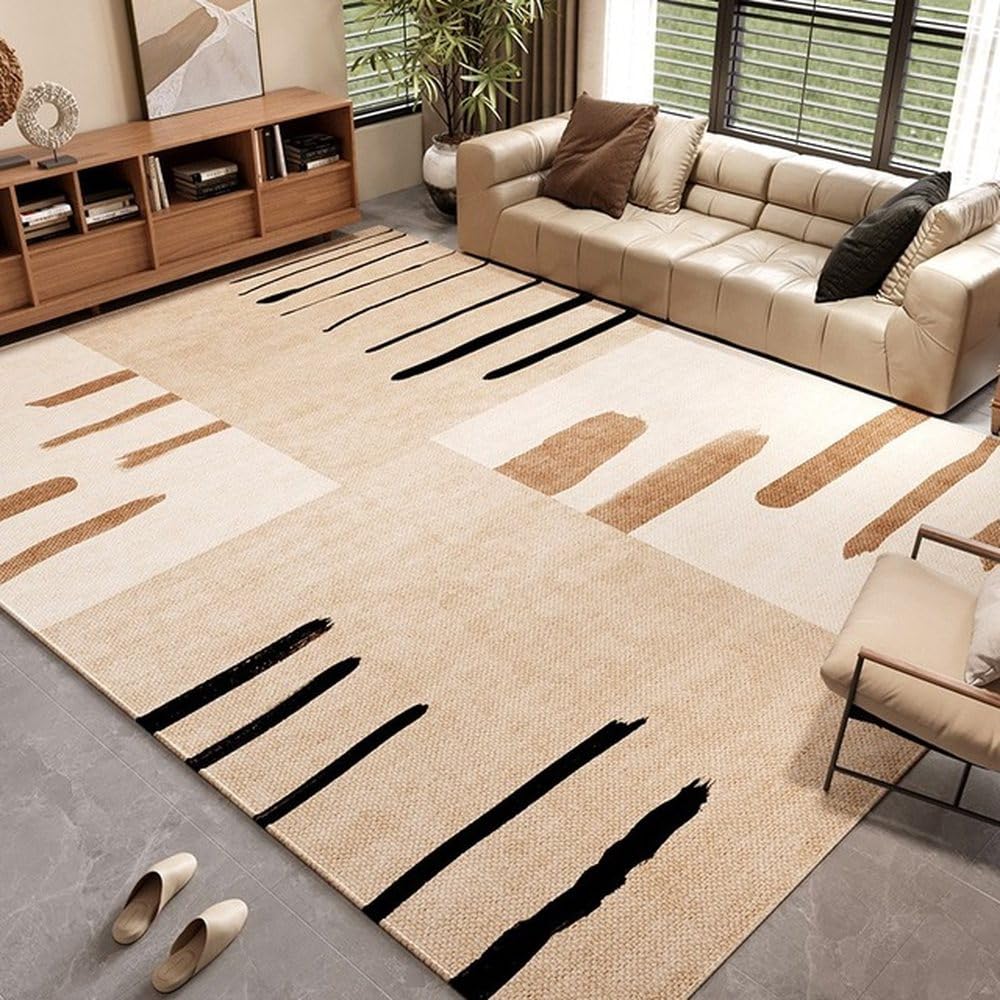 Tapis de salon confortable beige grand tapis doux pour chambre à coucher 80x160
