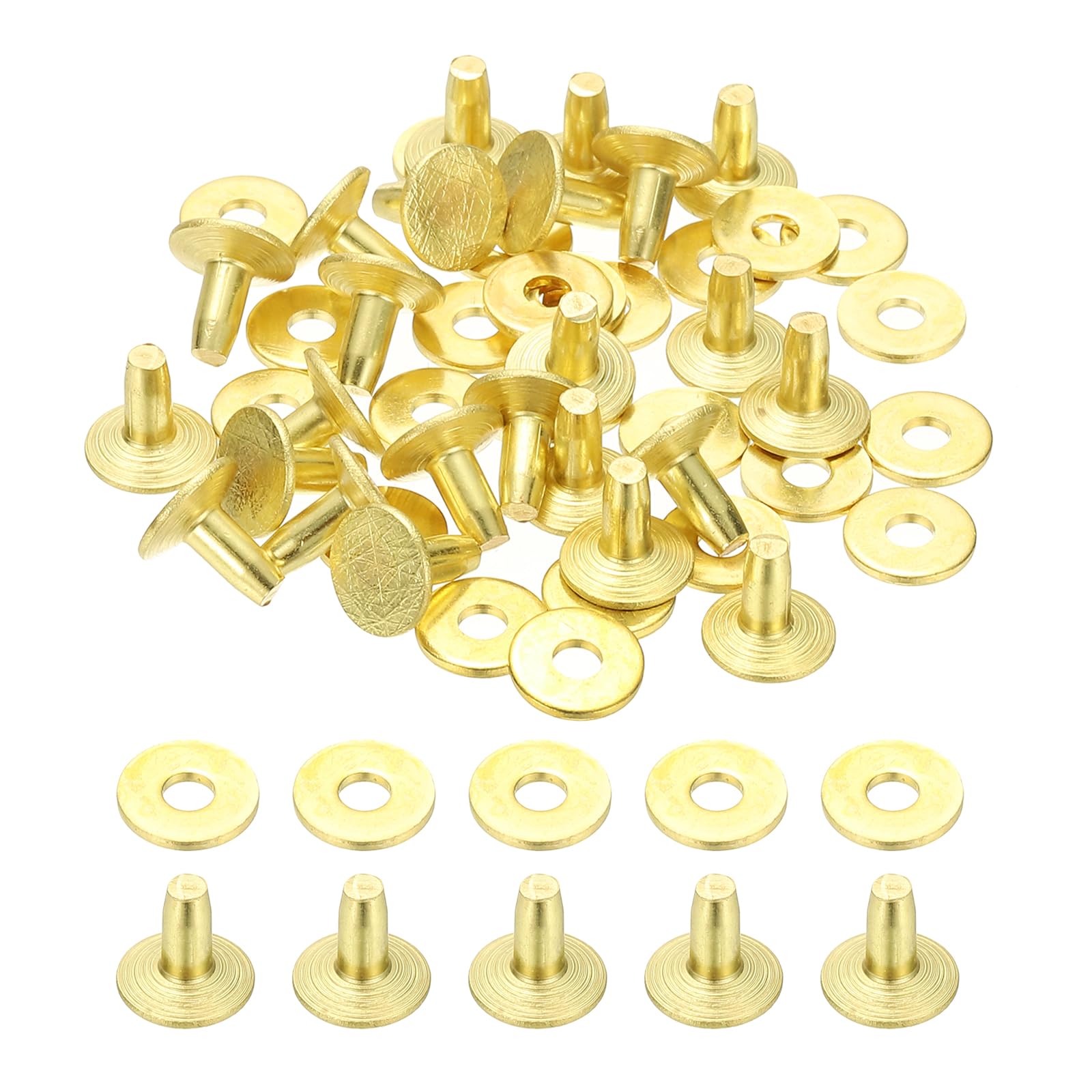 PATIKIL 9x3.3x7mm Leather Rivets and Burrs