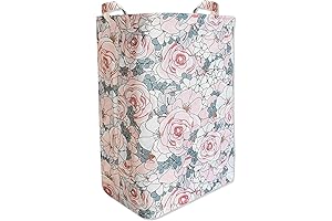 Stunning Square Laundry Hamper: A Floral Symphony for Your Laundry Needs