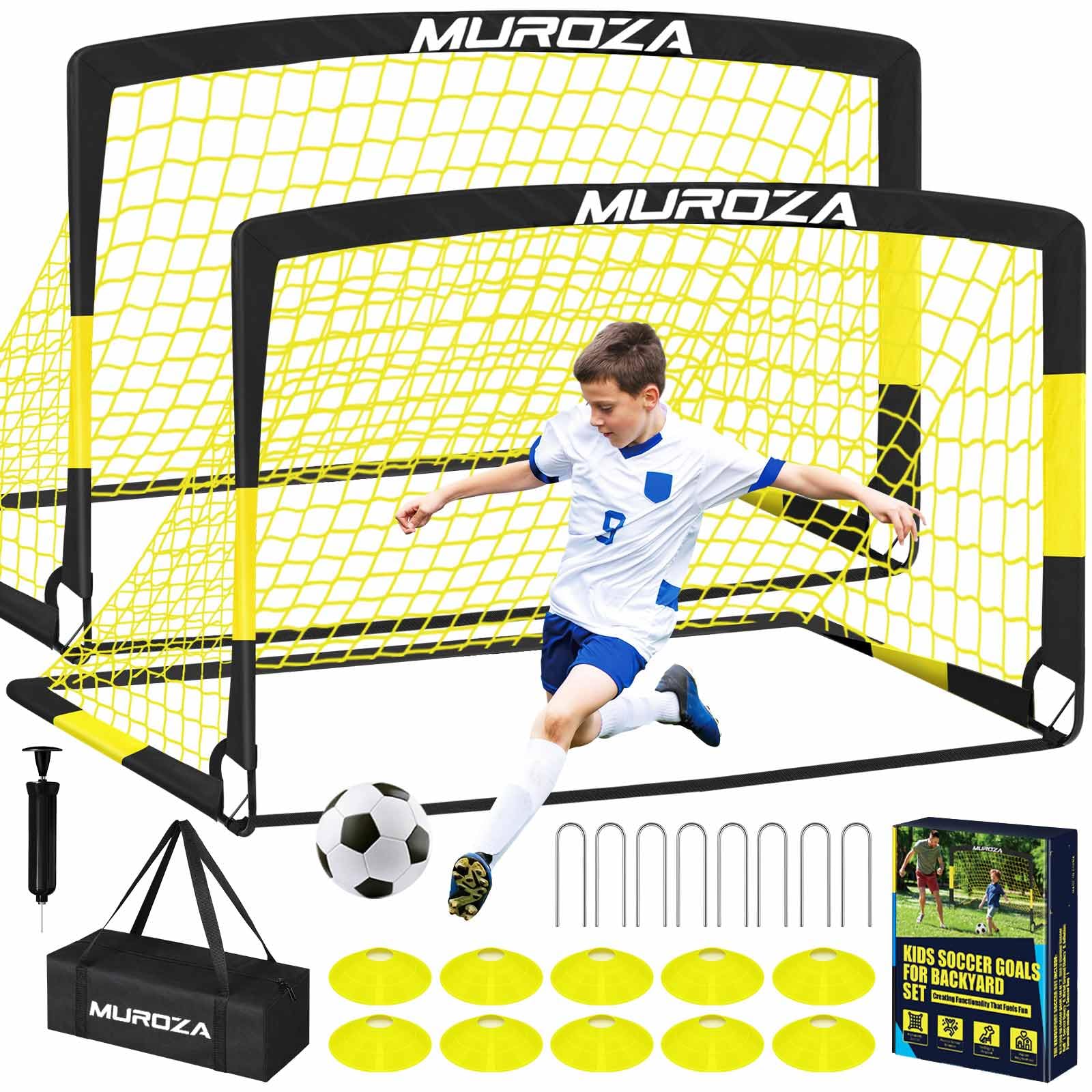 Soccer Goal, Kids Soccer Goals for Backyard Set, Pop Up Soccer Net