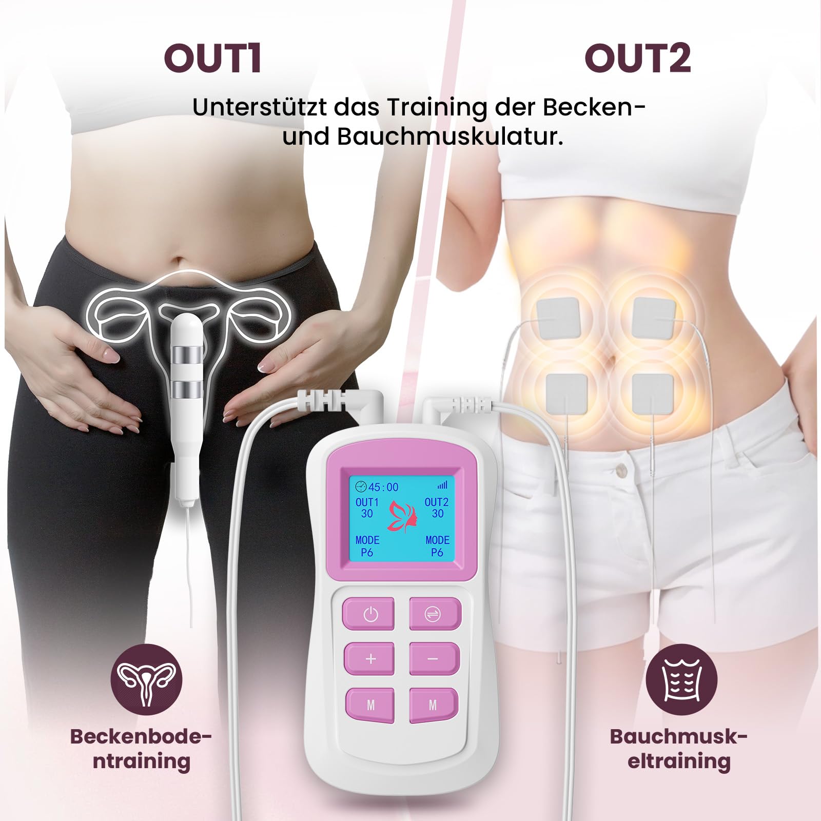 Beckenbodentrainer für Frauen, Beckenbodenmuskeltraining, EMS-Gerät zur Blasenkontrolle, Inkontinenzbehandlung & postnatalen Erholung