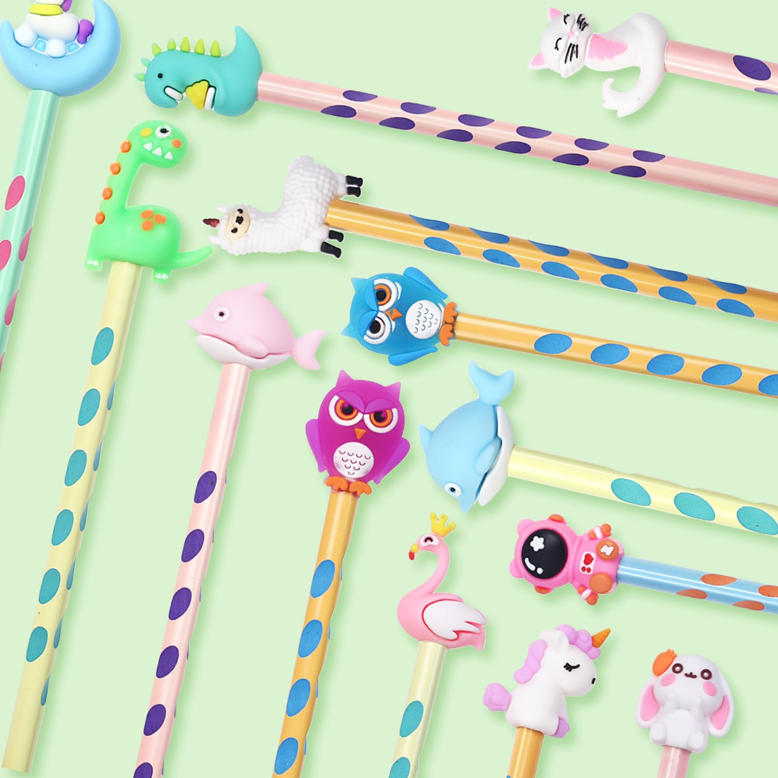 32 Pezzi Matite Colorate con Topper Animali Gadget Compleanno Bambini