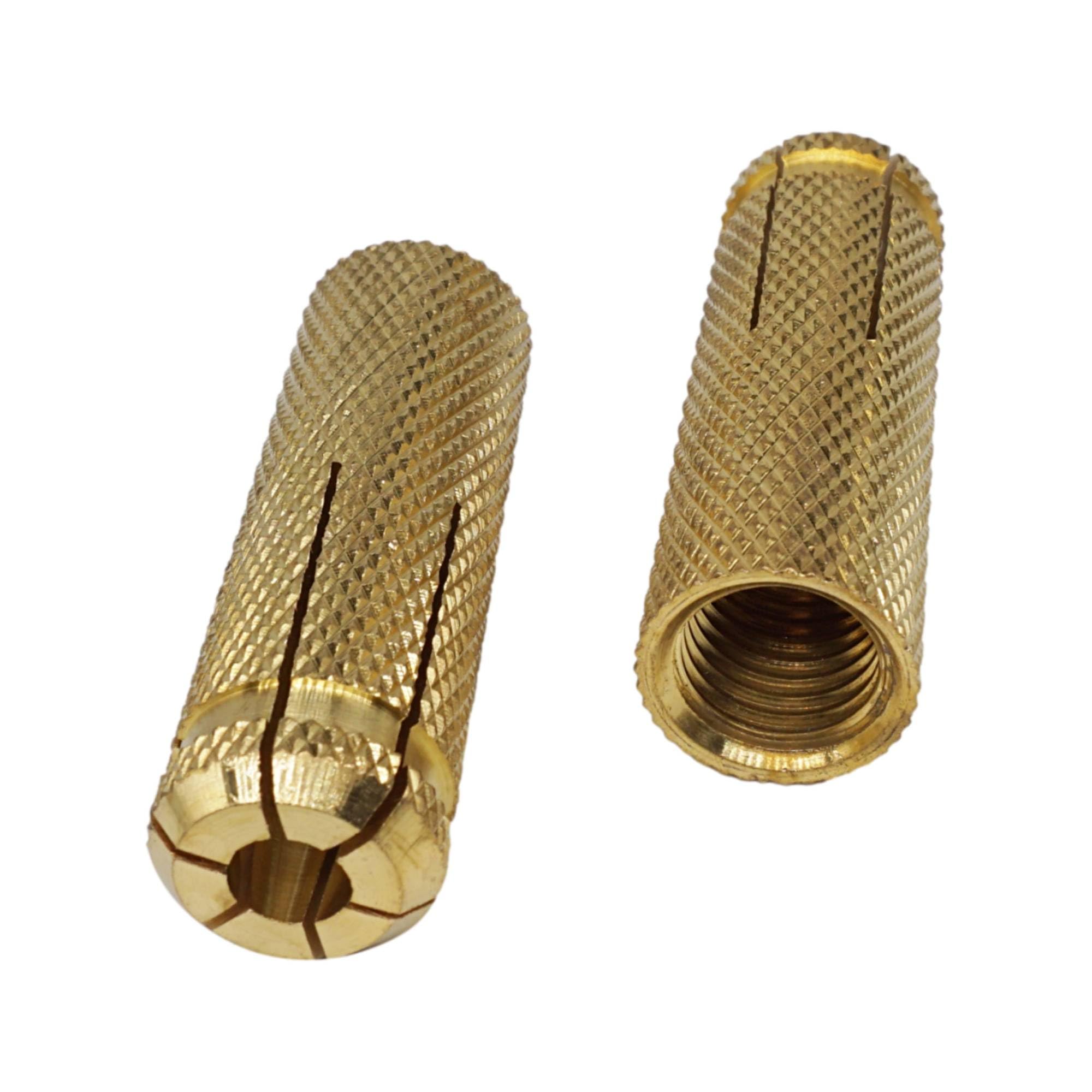 SKIR'CO (2 pcs) Brass Drop in Anchors M20 x 80 mm, Bolt Sleeve, Expansion Wall Dowels, Masonry Concrete Anchor