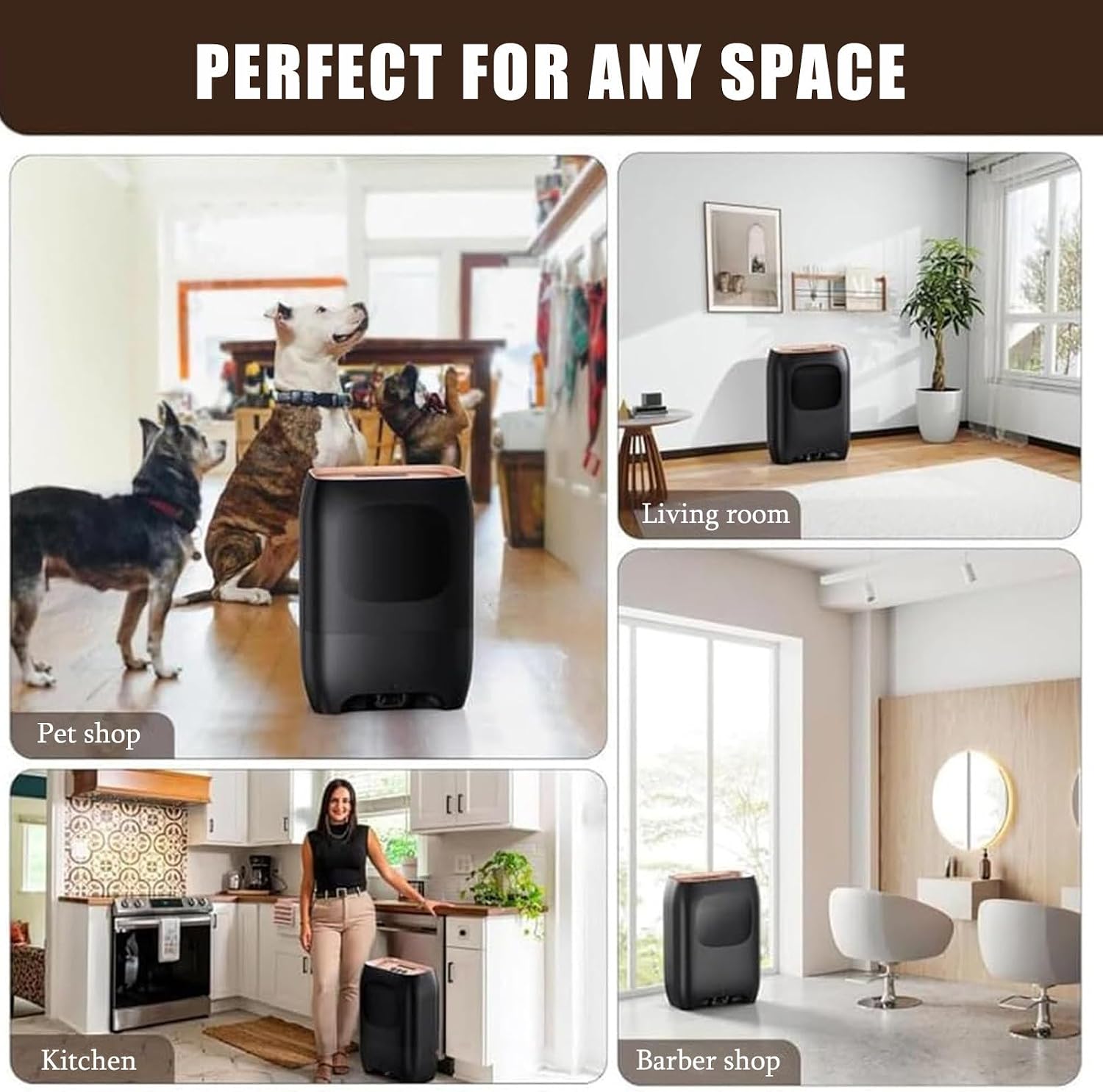 Touchless Vacuum Automatic Dustpan, Hair Cleaning Processor, Electric Vacuum Cleaner with Nozzle, Canister Vacuum Cleaner Trash Can, for Sweeping Salon Pet Hair