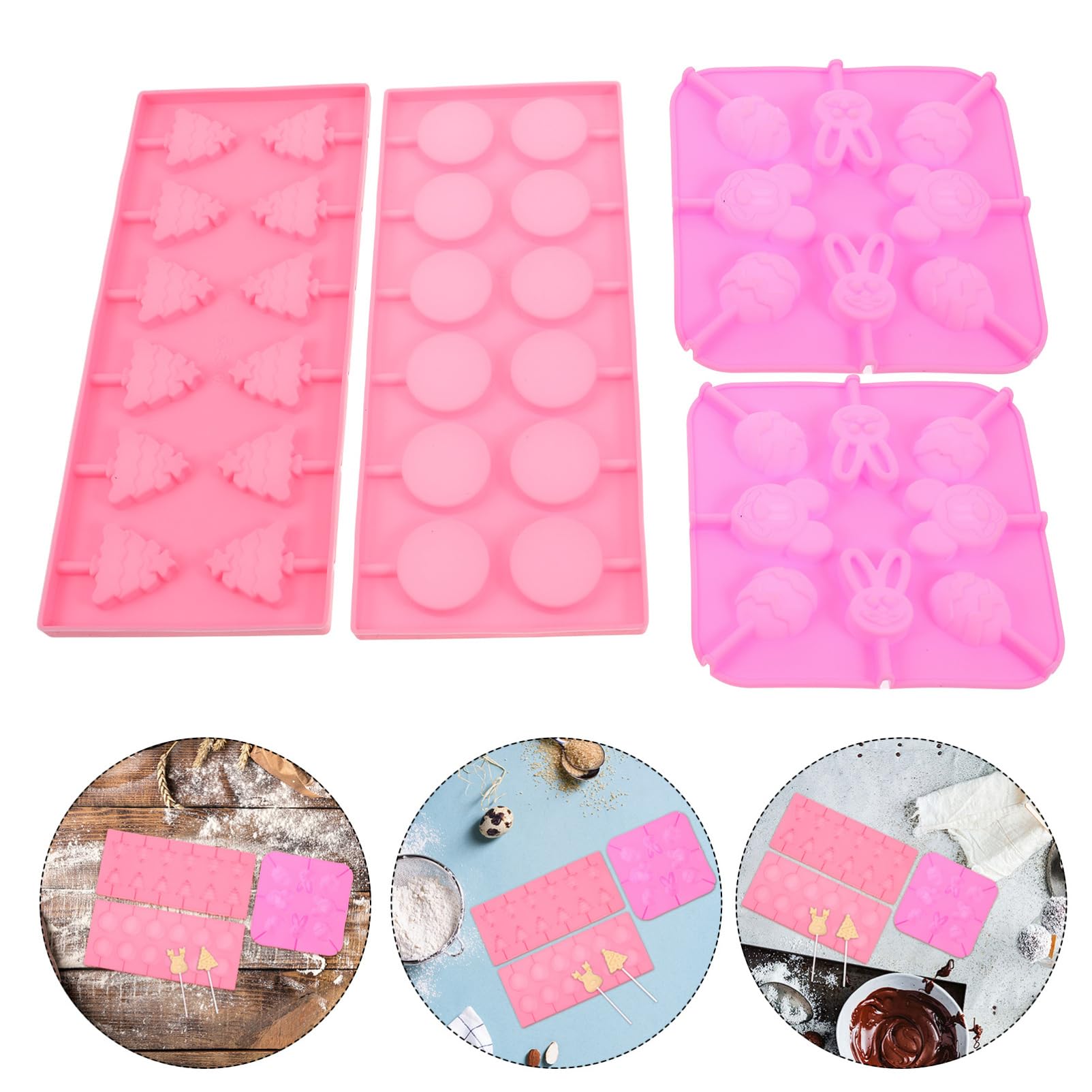 Moule à Bonbons en Silicone de Noël 1 Set, 7 Pièces, Réutilisable