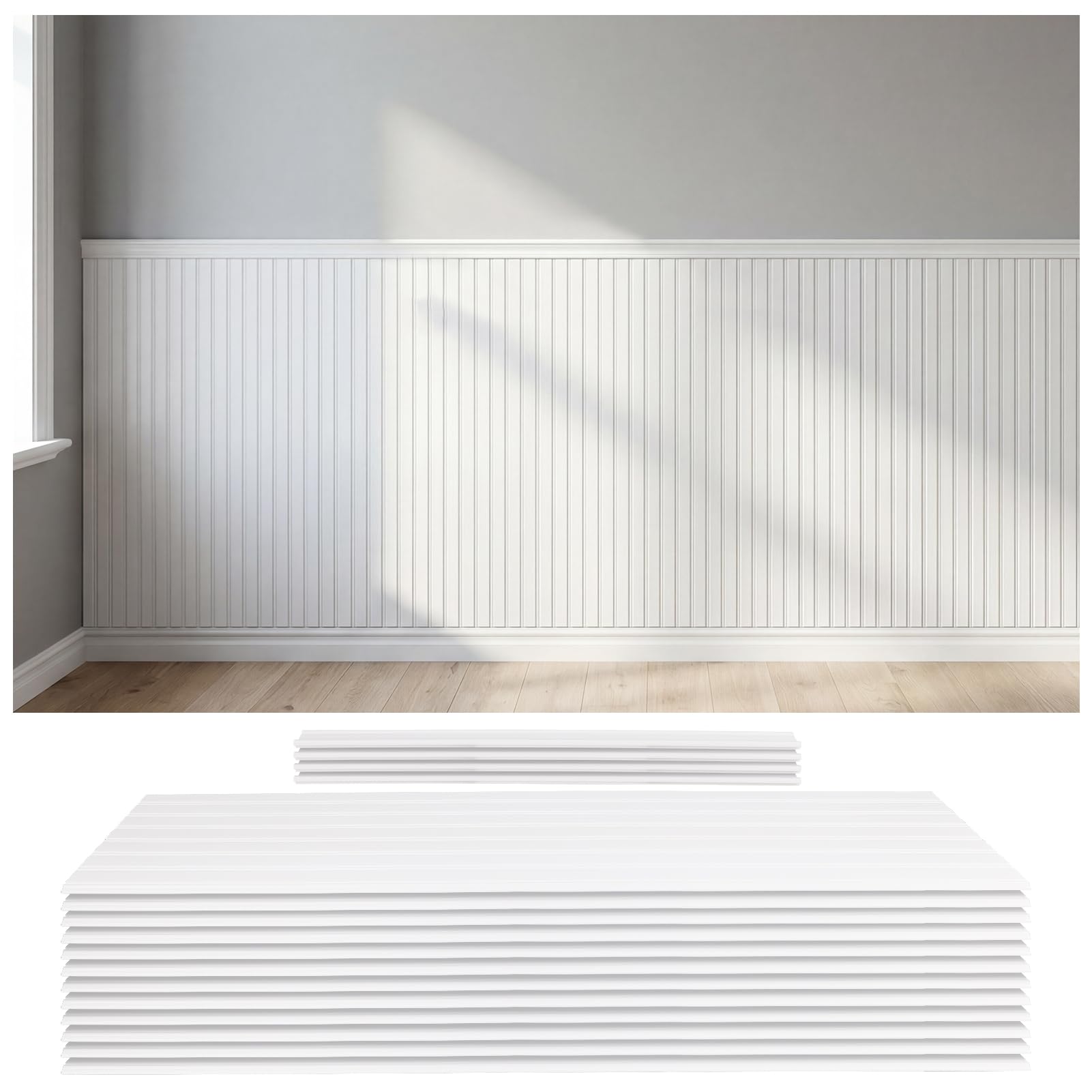 Photo 1 of QUTREY Wainscoting Panels White 12 Pack
