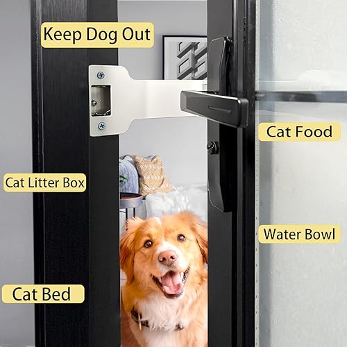 Miniatura 2 de Pestillo de puerta para gatos, (3 paquetes), cerradura de puerta a prueba de perros, accesorio de puerta para gatos, tapón de puerta para mascotas