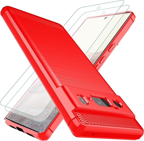 Osophter Funda para Pixel 6 Pro con 2 protectores de pantalla de absorción de golpes flexible de goma TPU para Google Pixel 6 Pro (negro)