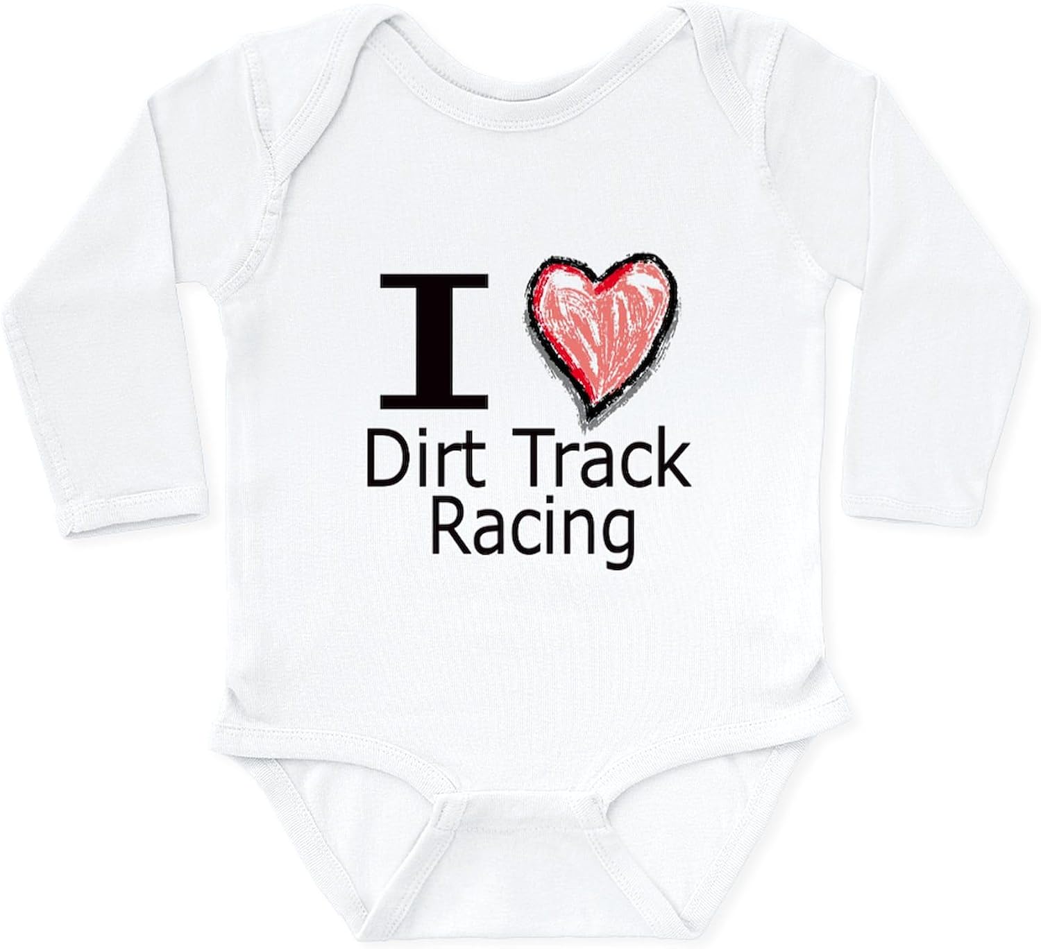 CafePress I Heart Dirt Track Racing Body Suit Cute Long Sleeve Infant Baby Bodysuit Romper