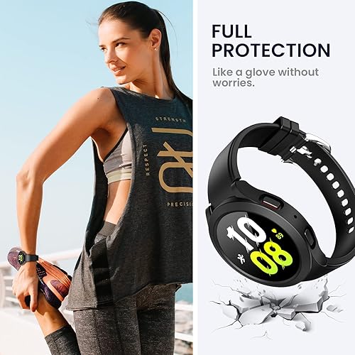 Miniatura 4 de Tensea - Funda protectora de pantalla impermeable para Samsung Galaxy Watch 5 2022 y 4 2021, accesorios de 1.732 in, 1.575 in, cubierta protectora