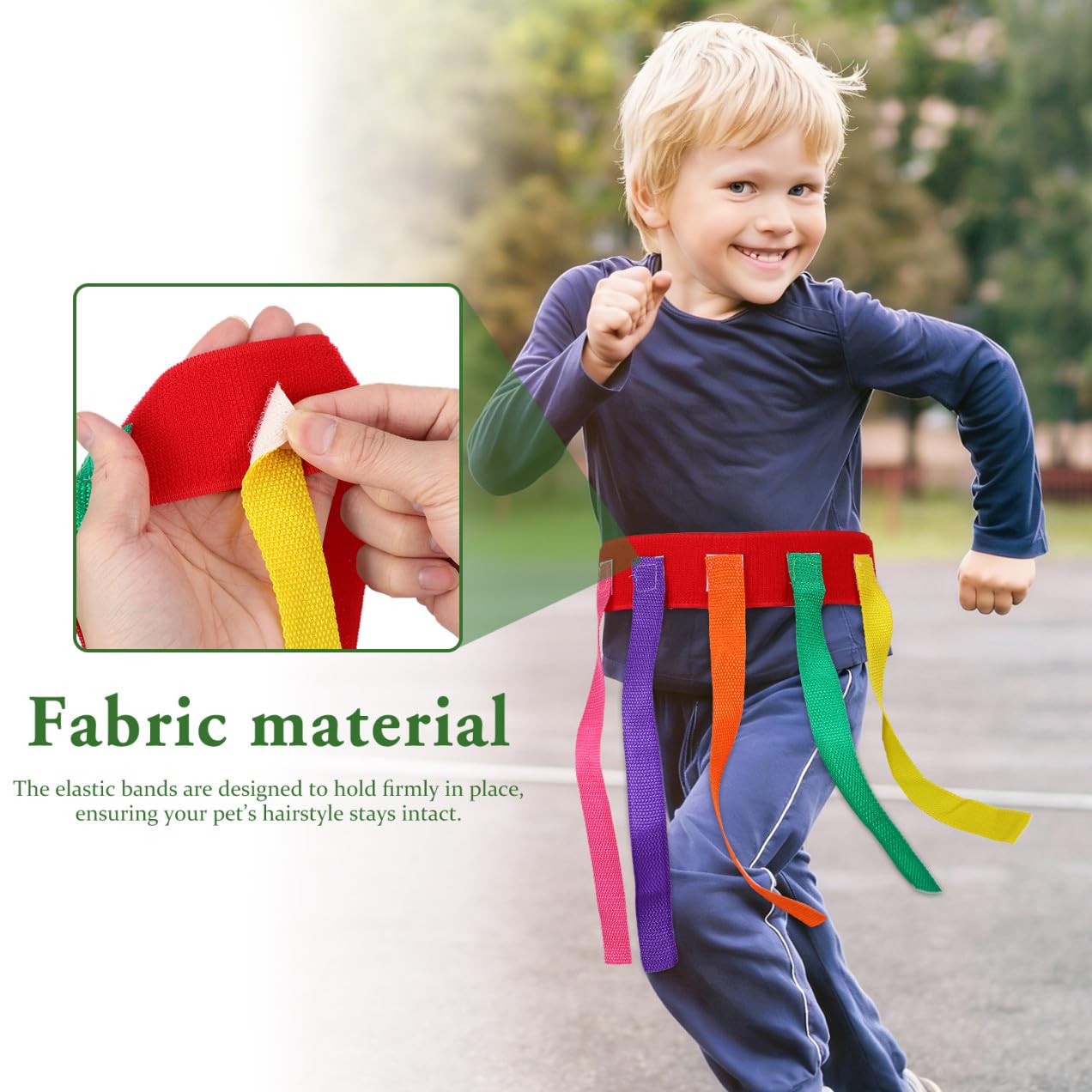 BESPORTBLE 8 Pièces Jeu Attrape Queue Garçon Fille Ceintures Tissu Oxford et Sûr Éducatif pour Garçons et Filles Améliore la et Linteraction Parent