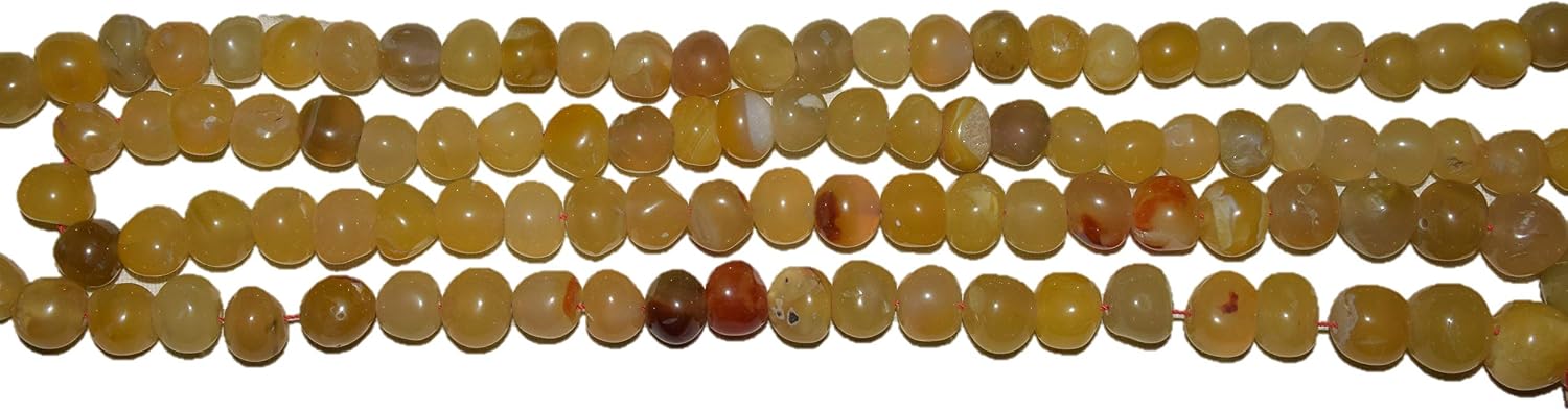 Agate Plain Tumble Shape Gemstone Beads for Jewelry Making, Jewelry Supplies, Agate Beads 12 to 18mm Size, 1 Strand Each of 46" to 52" Length (108 Beads)