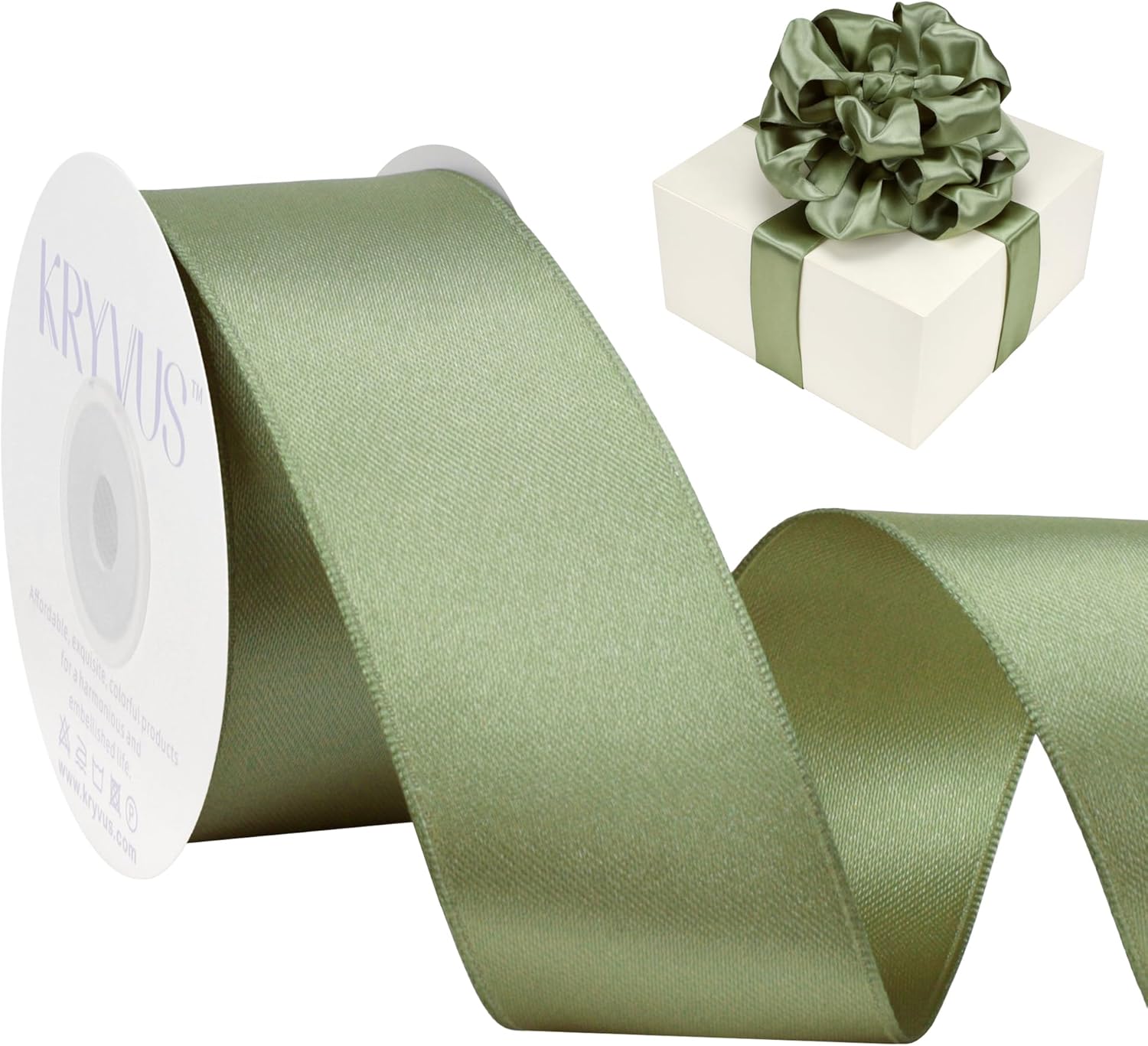 OWill Ruban Noel Rouge Satin Double Face En Polyester 20 X 22 - Cadeau, Eballage, Sapin De