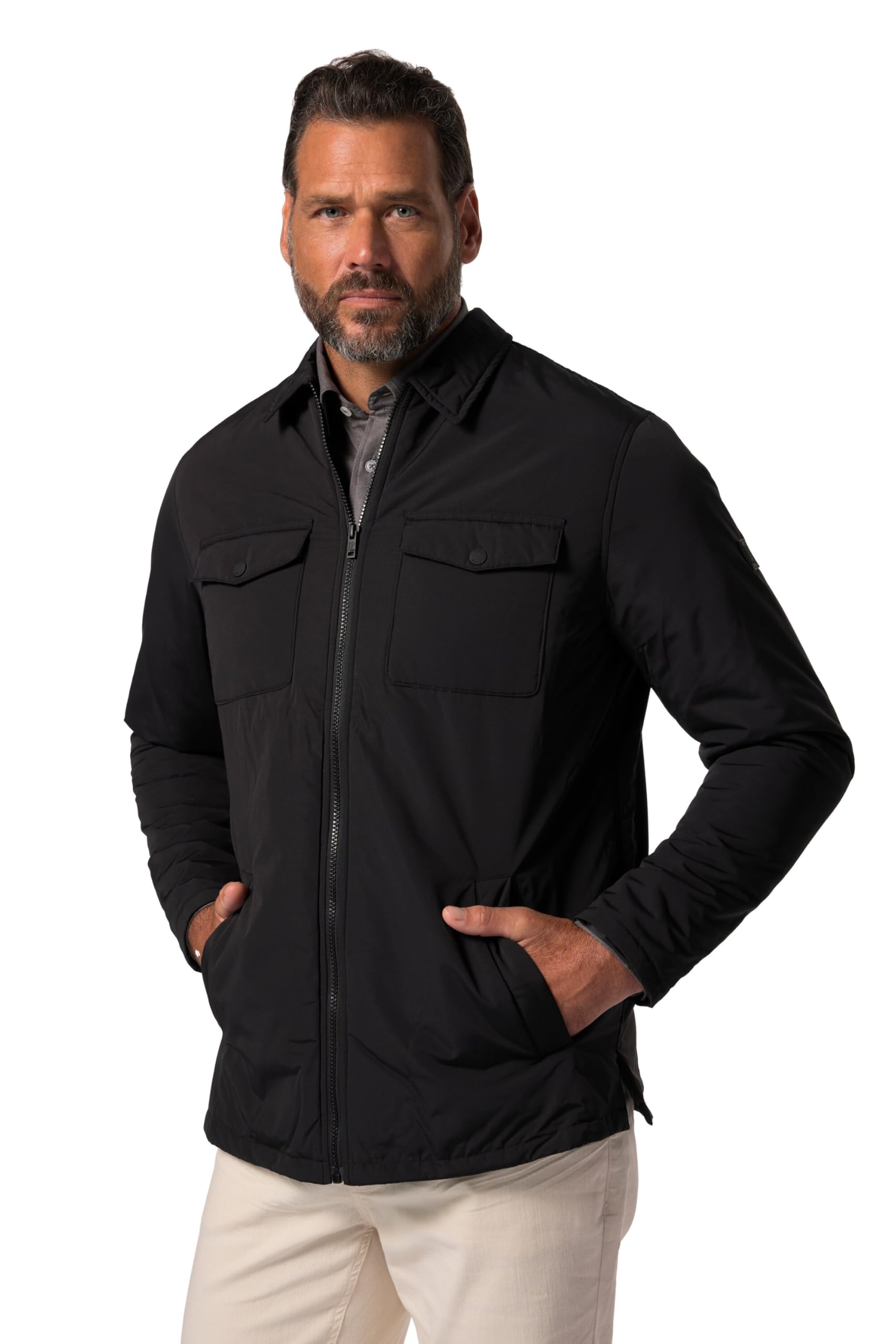 JP 1880 Herren Jacke, Hemdkragen, Pattentaschen Jacke