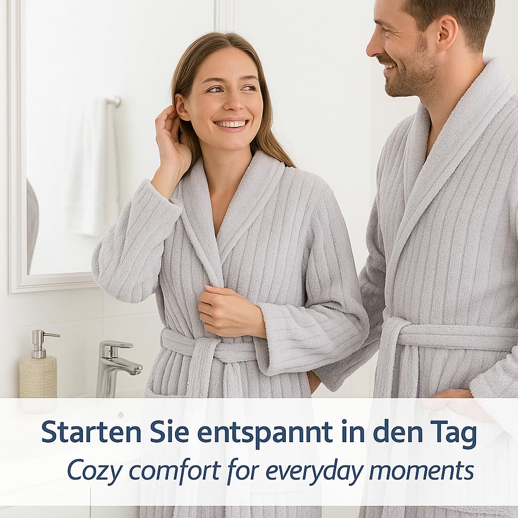 Betz Mikrofaser Bademäntel für Herren und Damen - Saunabademantel - langer Bademantel - Saunamantel mit Kapuze - MALMÖ