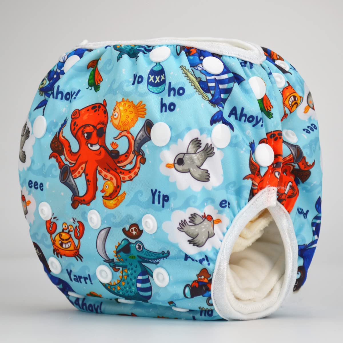 Baby Swim Diaper Nappy Pants Reusable Adjustable Toddler Small (Pirate Octopus)