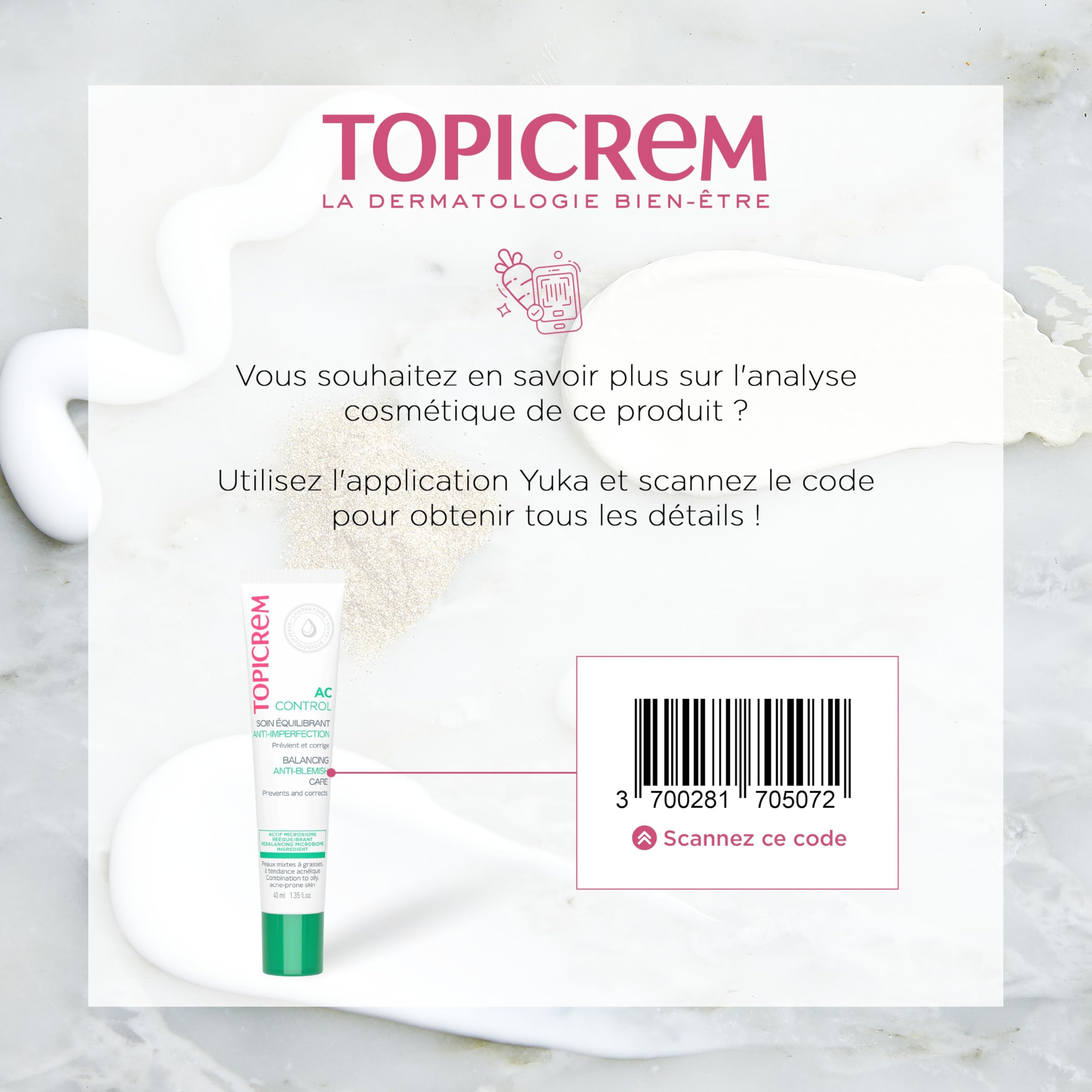 Topicrem - Cura equilibrante AC Control - Cura anti imperfezioni e regolatore di sebo - Pelle sensibile mista a grassa, tendenza acneica - adolescenti e adulti - 40 ml (Confezione da 2)