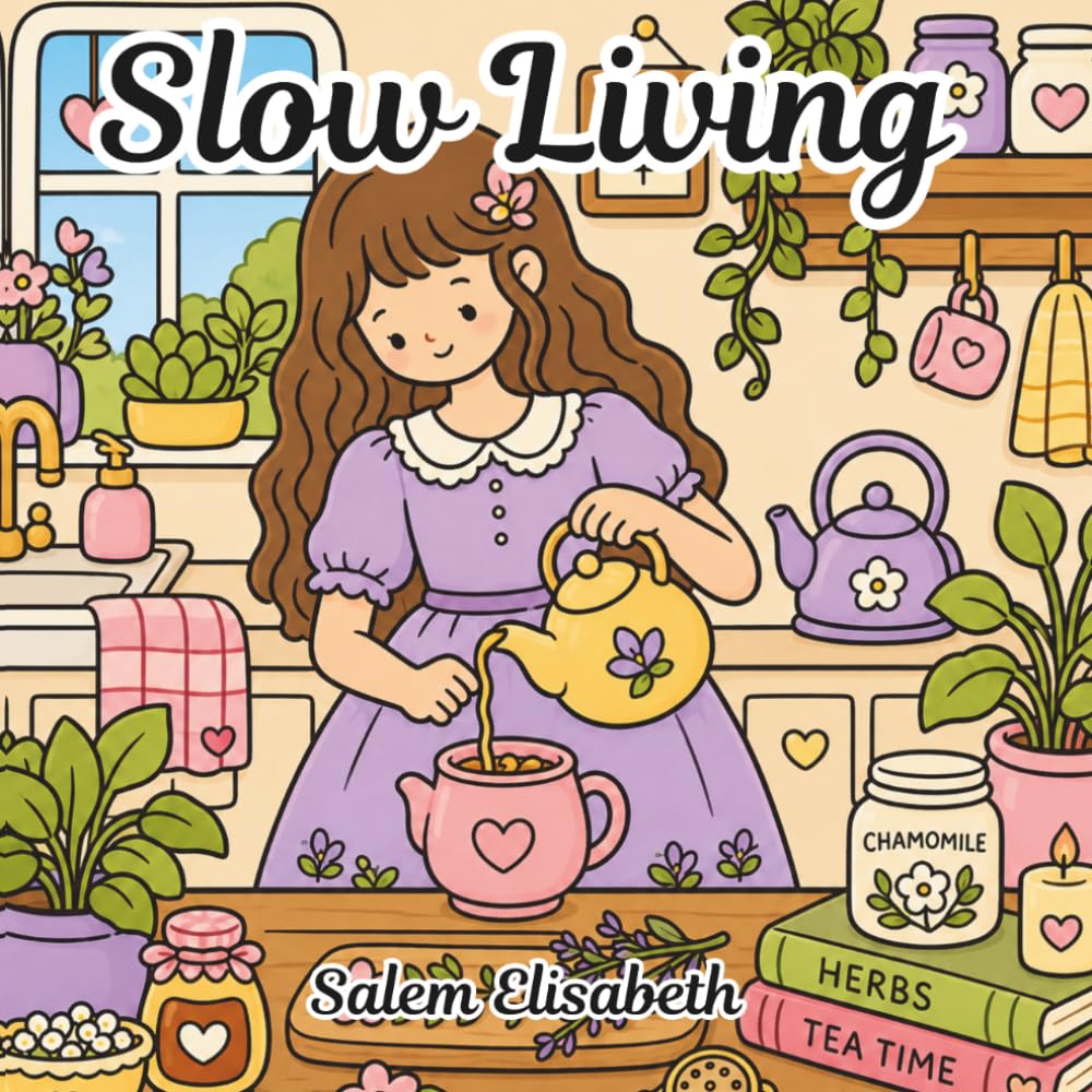 Slow Living: A Cozy, Quiet Coloring Book Promoting Off-Grid Living & Peace