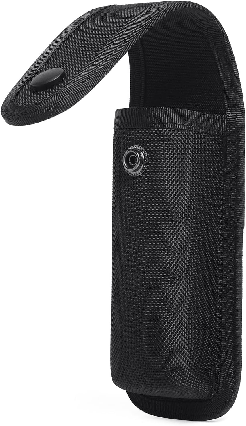 OC/Mace Spray Holster for Duty Belt Pepper Spray Pouch MK3 MK4 Canister Holder Nylon Carry Case w/Top Flap Copper Snap MOLLE Strap for Police Security LE (Tall Nylon Pouch, MK-4 and Similar)