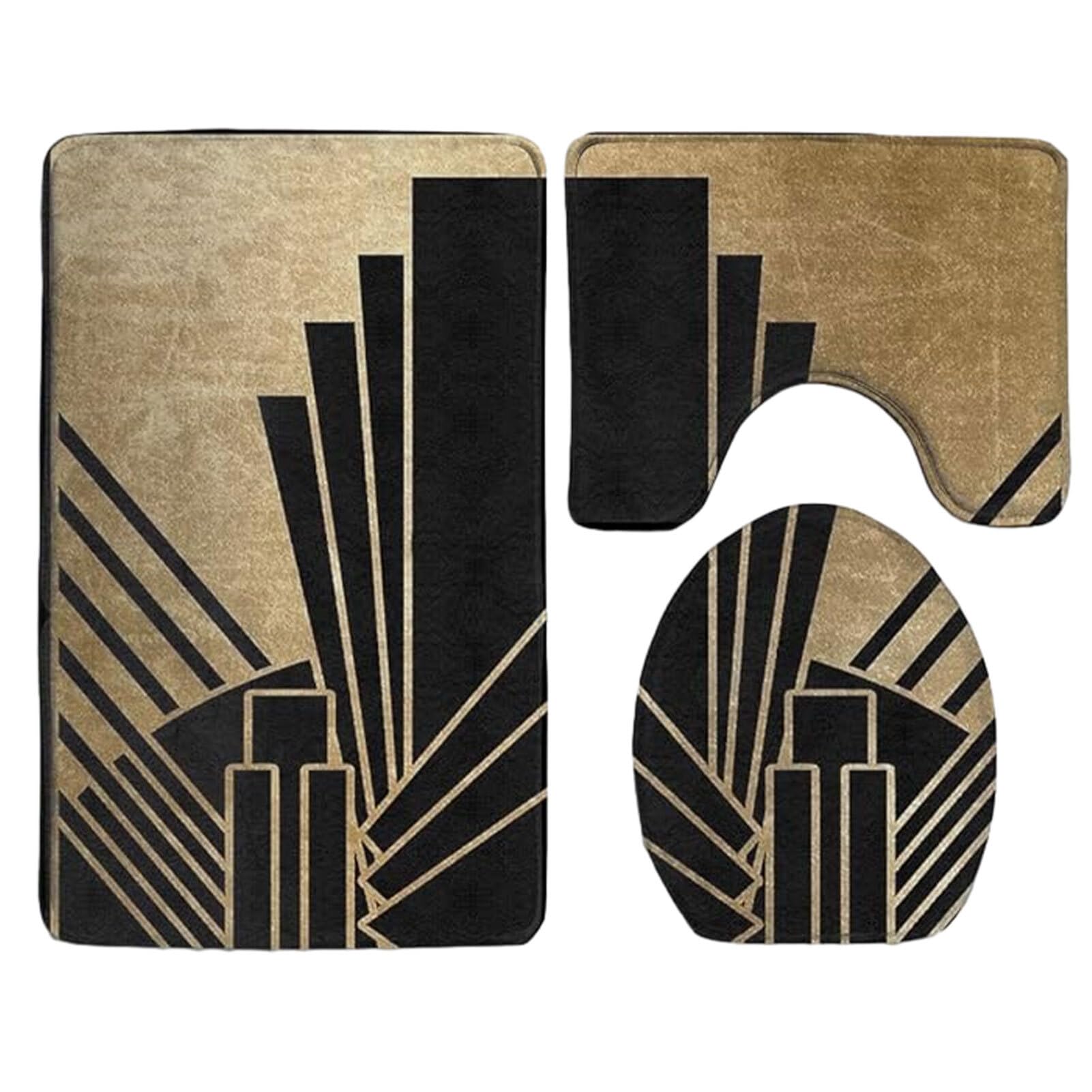 Tapis de bain antidérapant lavable ensemble 3 pièces pour éviter les glissades