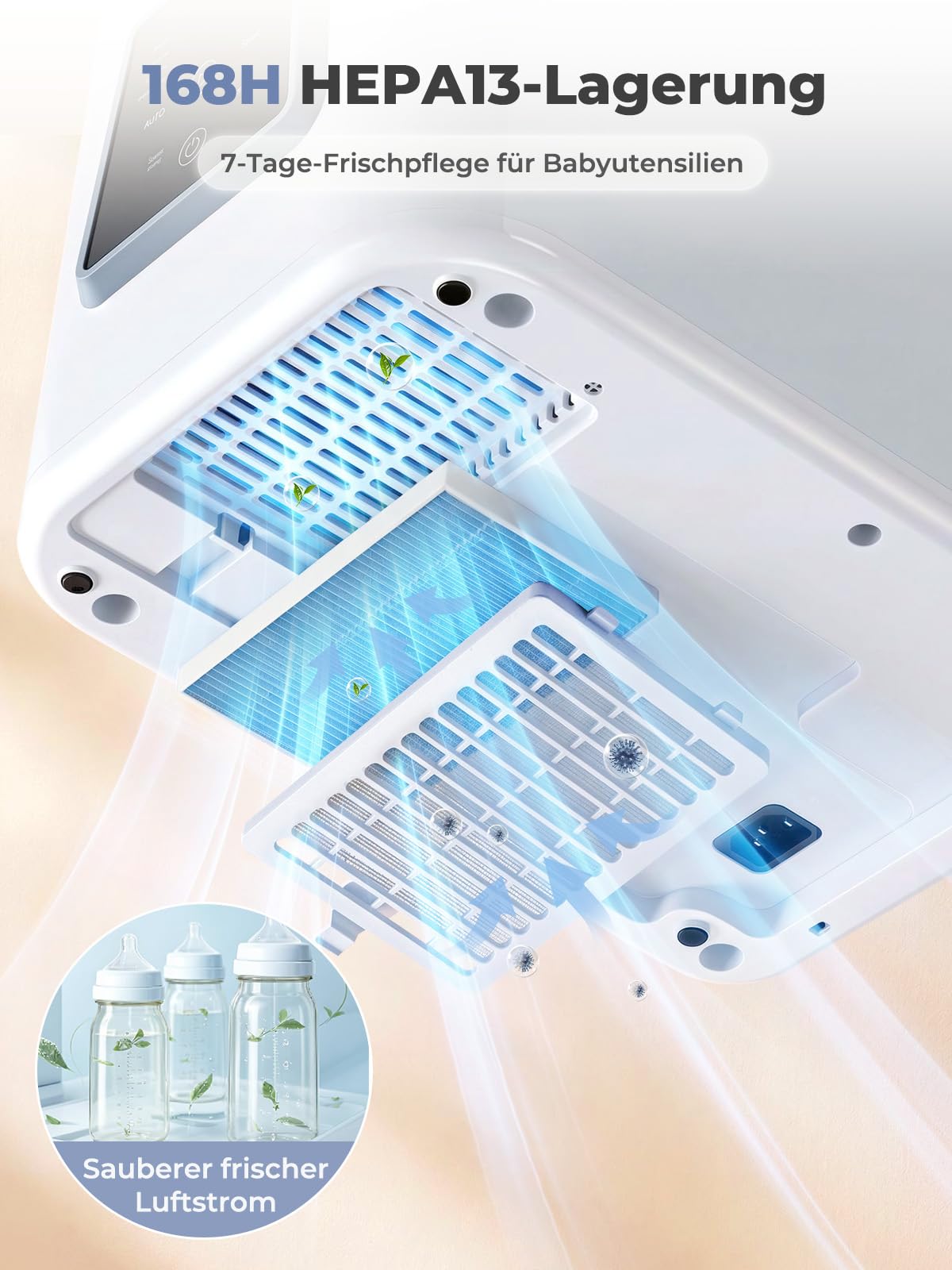 Babyflaschenreiniger Sterilisator Trockner, All-in-One Babyflaschen Geschirrspüler Pro | 168h sterile Aufbewahrung, Flaschen, Pumpenteile und Babyartikel, Ersetzt das Spülen von Hand