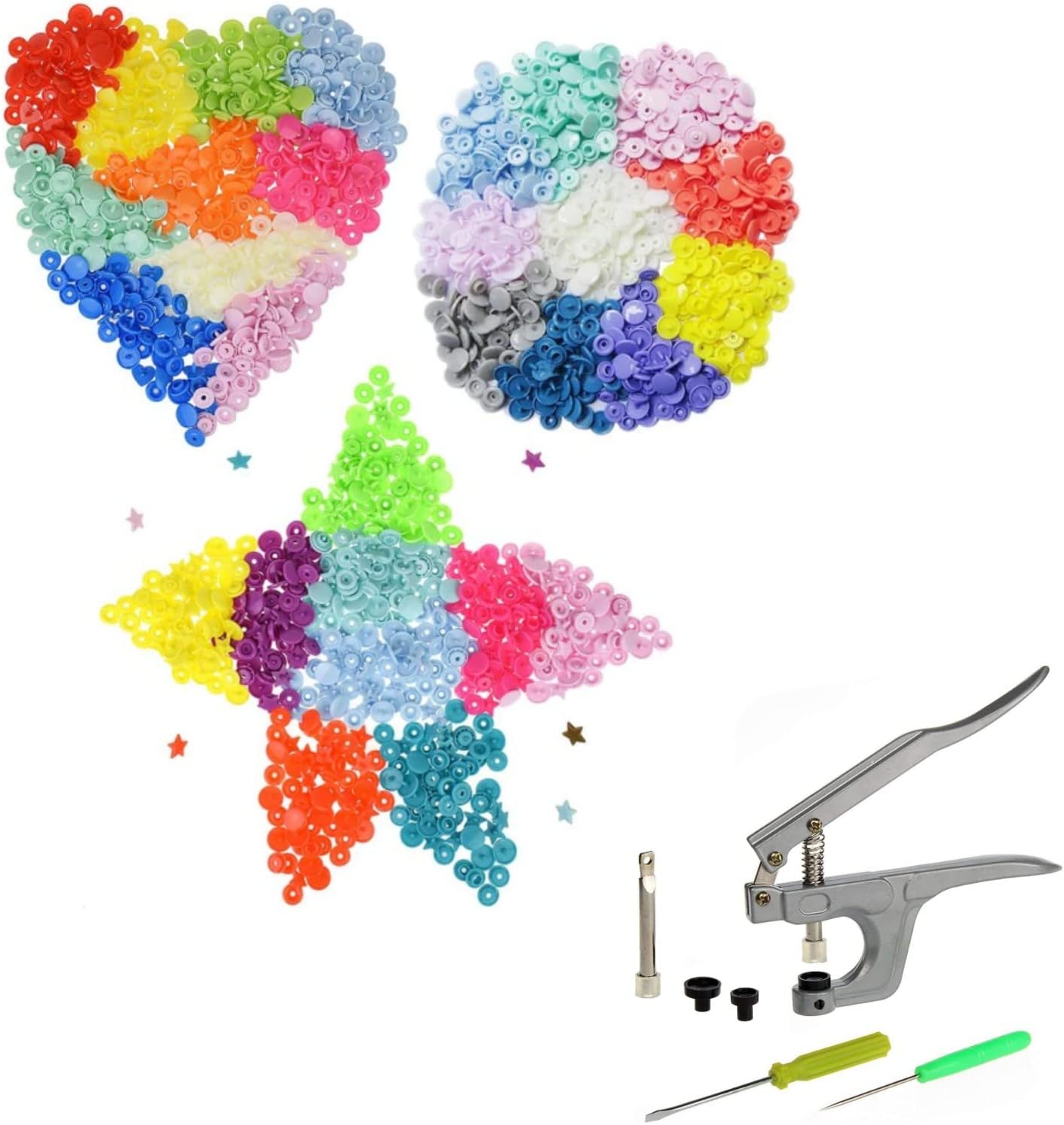 Snaps Set 450 Pieces Snaps + Pliers Set Snaps kit Plastic