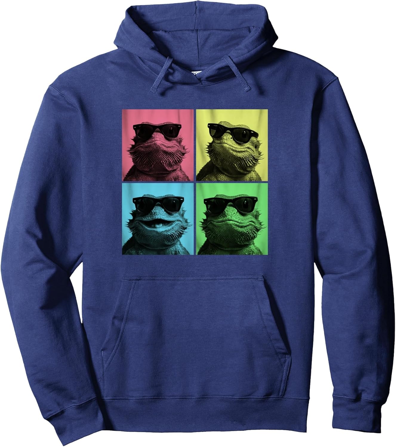 Bearded Dragon Pop Art Funny Lizard Lover Photo Booth Pullover Hoodie