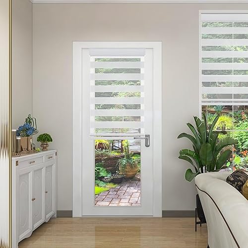 Miniatura 2 de Changshade Zebra - Persianas enrollables sin cordón, con filtro de luz horizontal, para puertas y interiores, con parte inferior hacia arriba, doble