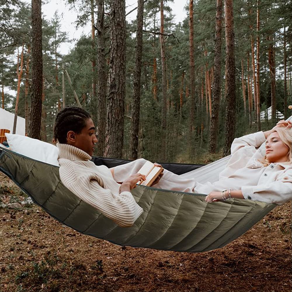 Pongnas Hamak Underquilt Camping Underquilt do Hamaka 20D -Stop Nylon Lekki, Odporny na Rozdarcie, Wiatroszczelny z Workiem na Kemping Piesze Wycieczki z Plecakiem
