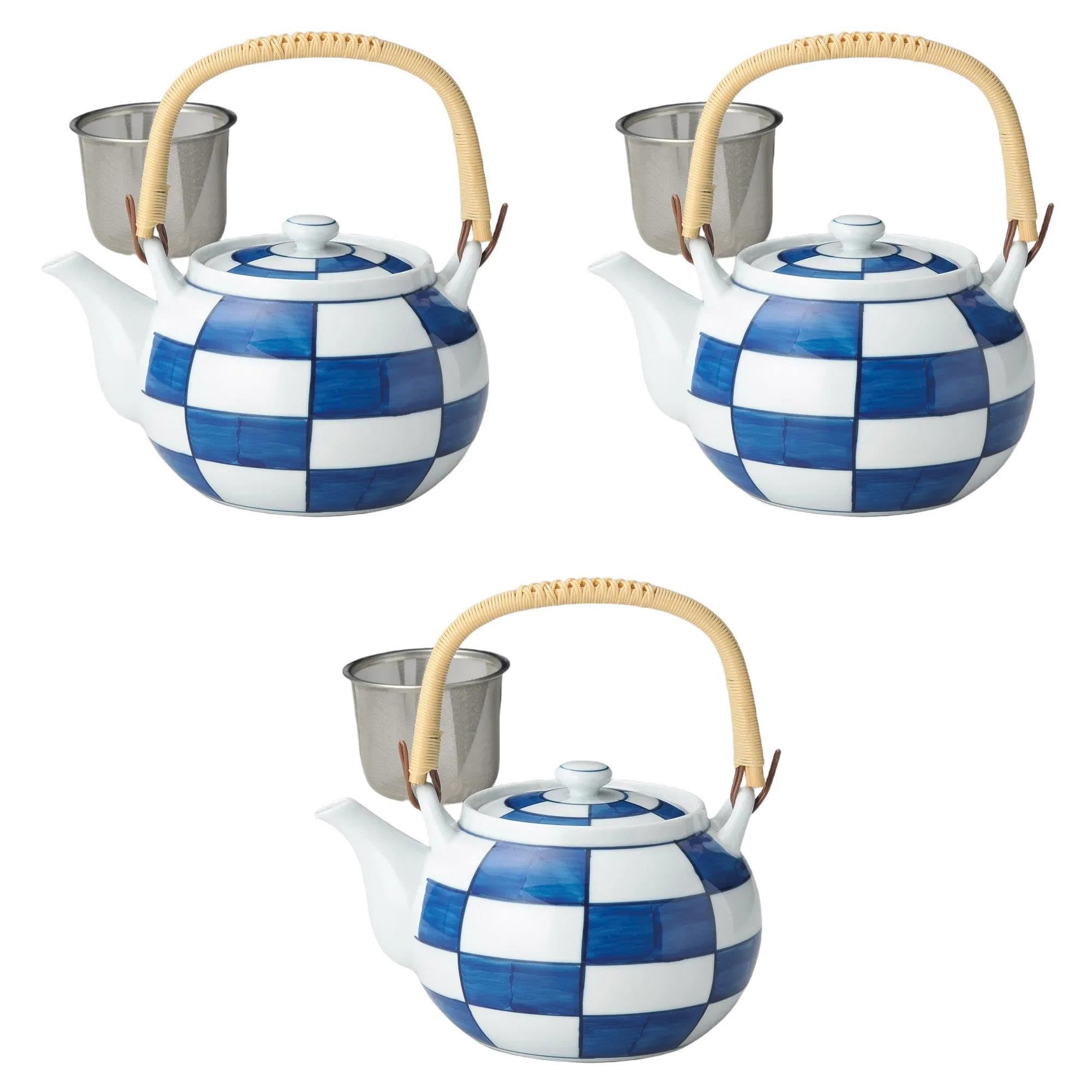 Set of 3, Noichimonohonpo 6 Earthenware Pot with U) 5.5 x 4.3 inches (14 x 11 cm) 800cc | Arita Ware Potted Pot, Arita Ware