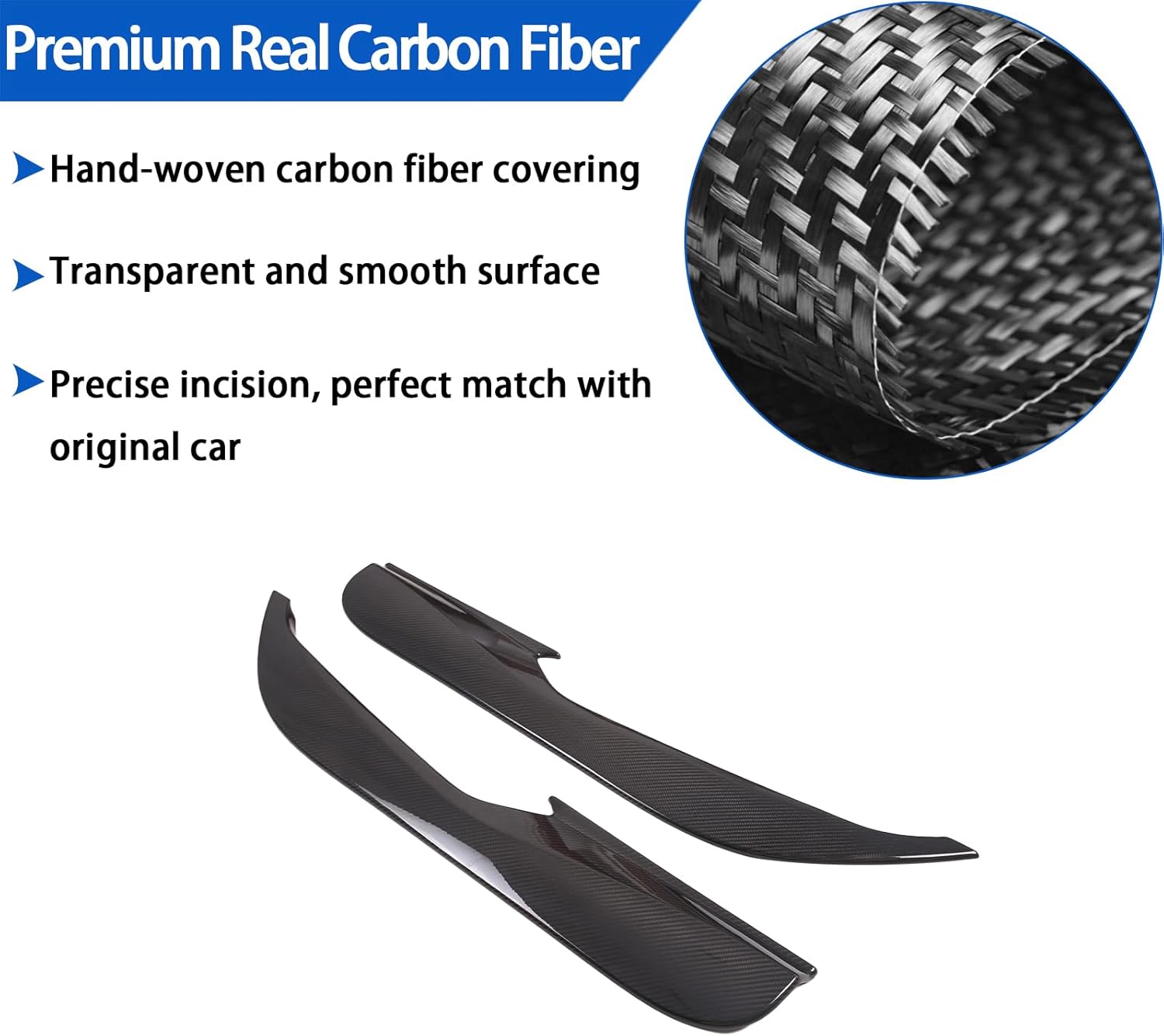 Real Carbon Fiber Car Door Anti Kick Panel Trim Compatible with Chevrolet Corvette C8 2020-2026, Inner Door Anti Kick Decorative Panel Protection Accessories 2Pcs (Black)