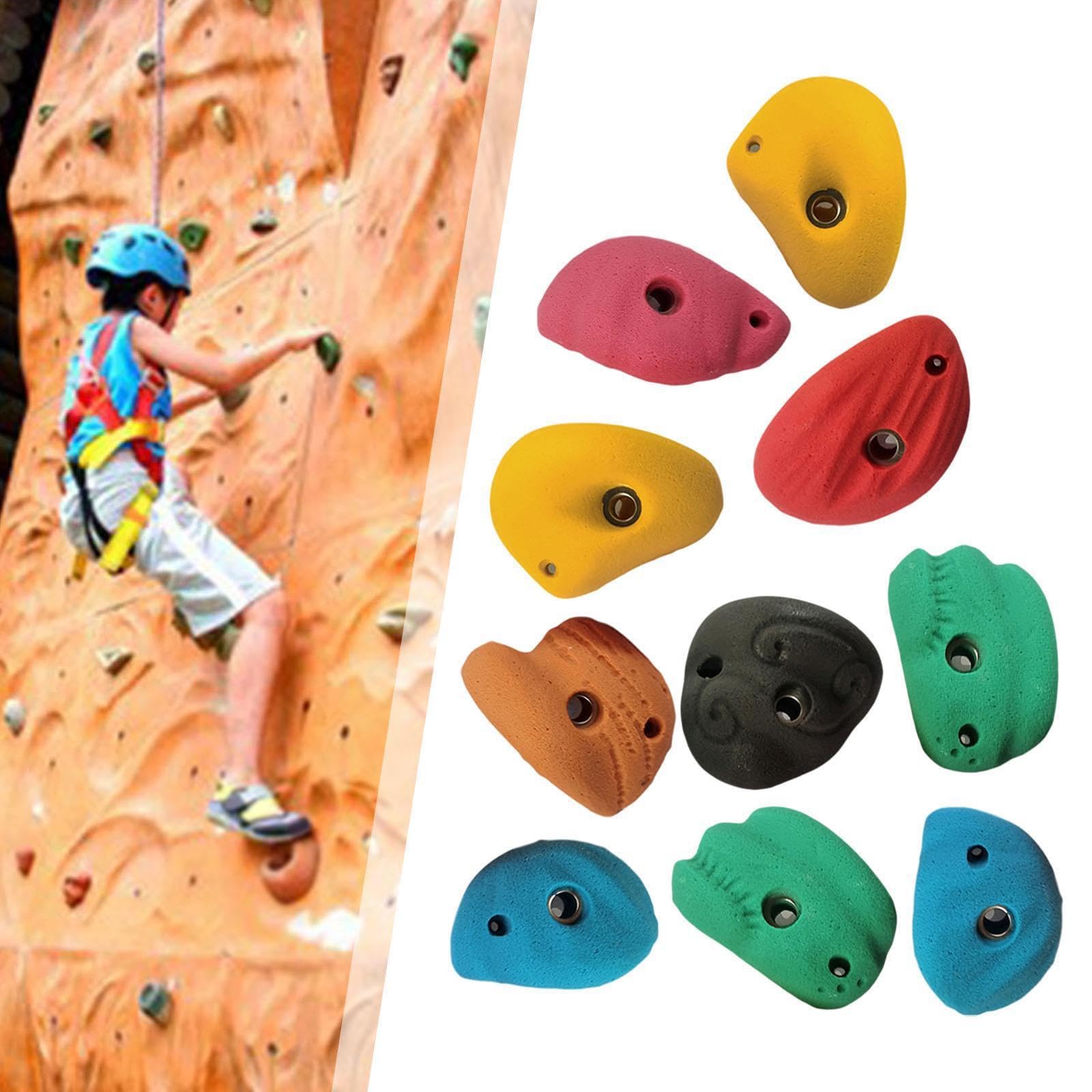 Presas de Escalada en Roca para Entrenamiento de Escalada, Resina de Resistencia, Texturizada, Buen Agarre, Varias Formas y tamaños, aptas para