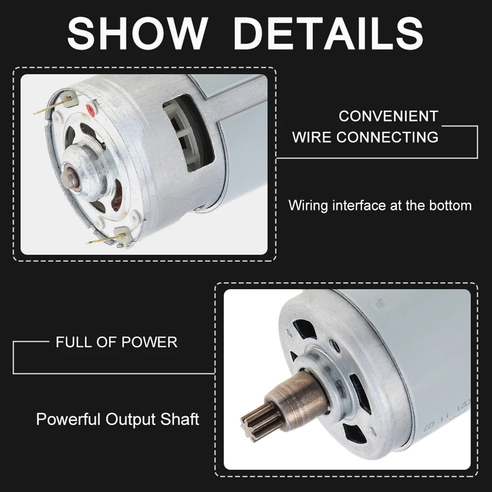 Homwowo DC 18V Metal Motor – 18 Teeth, Replacement For DCD771 Drill, Alloy Construction, Electric Tool Accessory