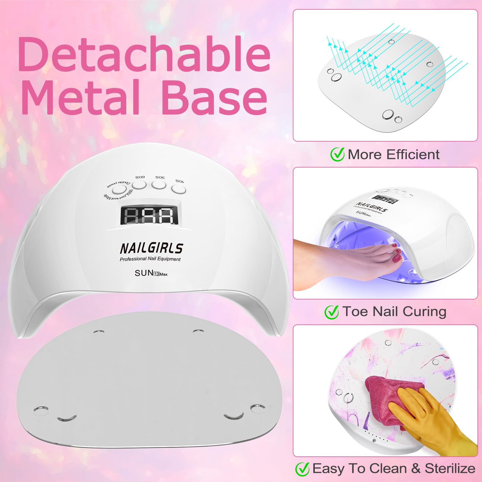 NAILGIRLS 150W UV LED Nail Lamp with Auto Sensor