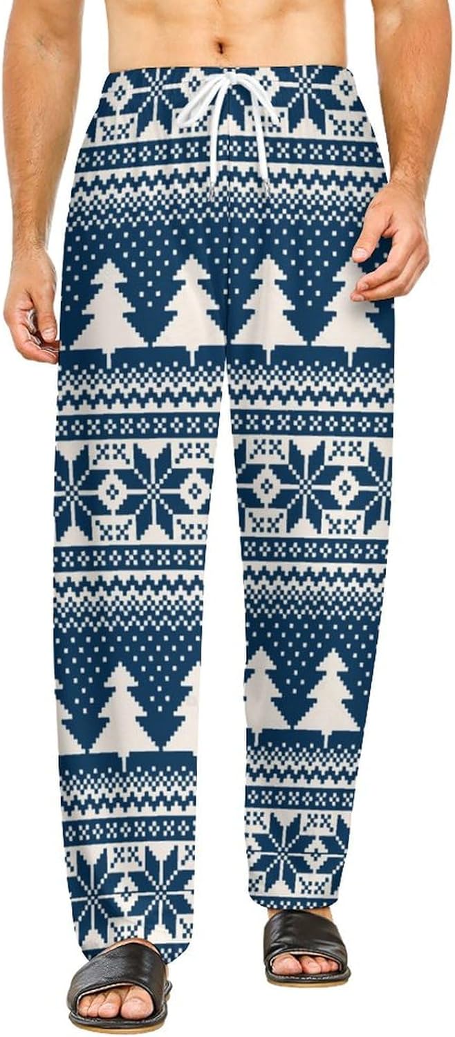 Winter Christmas Womens Sleep Pants Long Length Breathable Pajama Bottoms