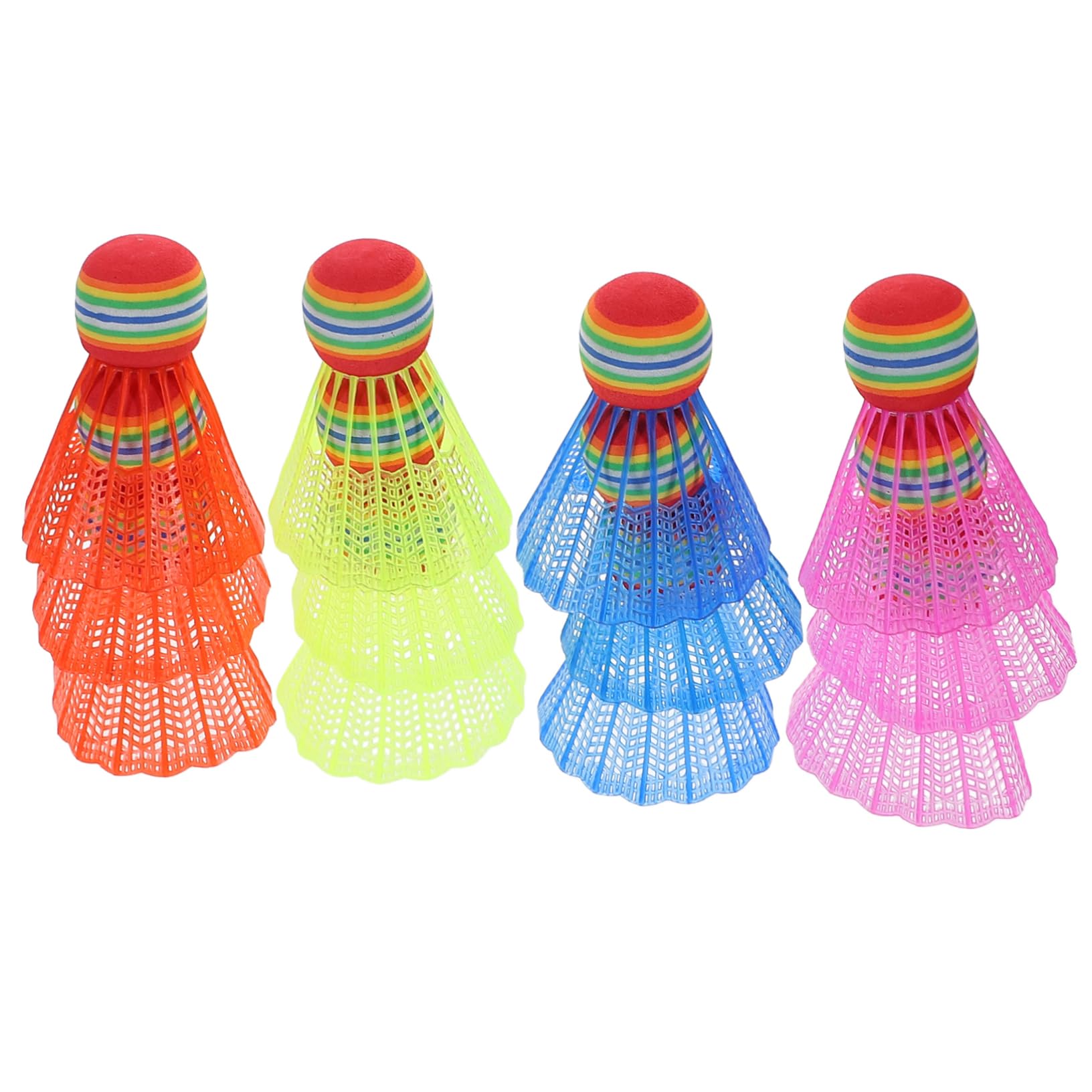 GOOHOCHY Colored Badminton Balls 12 Pcs Plastic Shuttlecocks for Boys and Girls and Adults