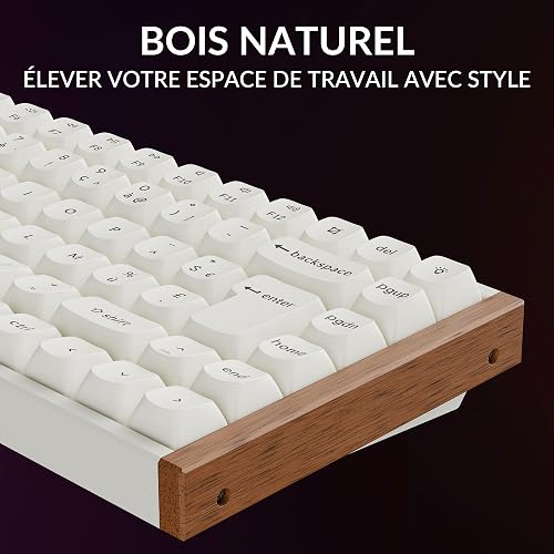 Keychron K2 HE Clavier Magnétique AZERTY, 2,4 GHz/Bluetooth 5.2, Rétroéclairage RGB, Hot-Swap, Programmez avec QMK/Via, 75% Clavier Gamer Français Compatible Mac/Windows, Édition spéciale - Blanc - 4
