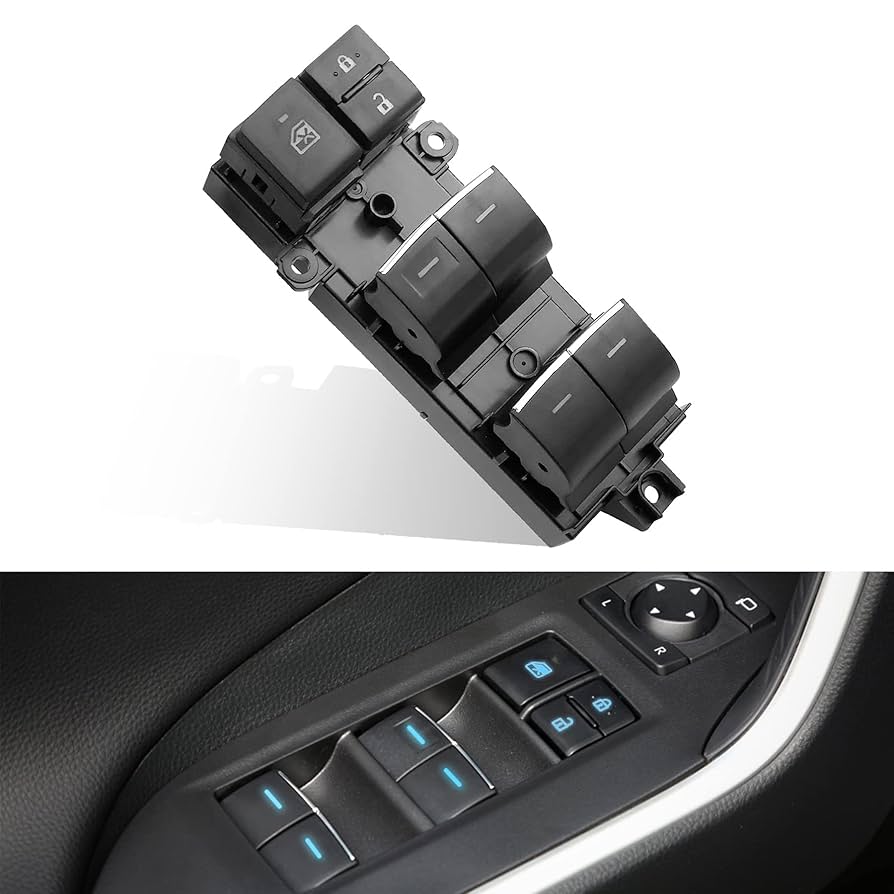 【50系RAV4】全部光るタイプ　パワーウィンドウスイッチ トヨタ純正 50系 RAV4 光る パワーウインドウスイッチ 説明書付