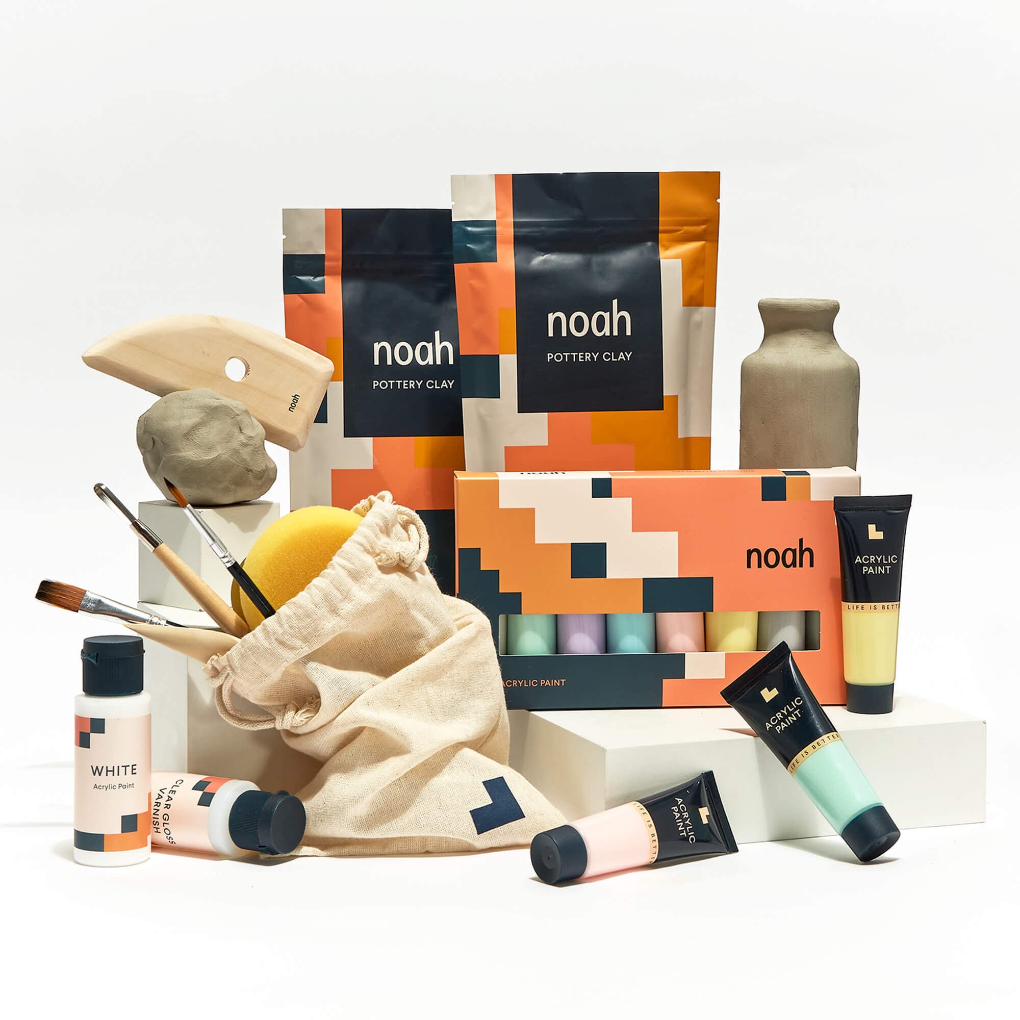 Buy noah Pottery Kit for Beginners Set Includes Air Dry Clay, Tool