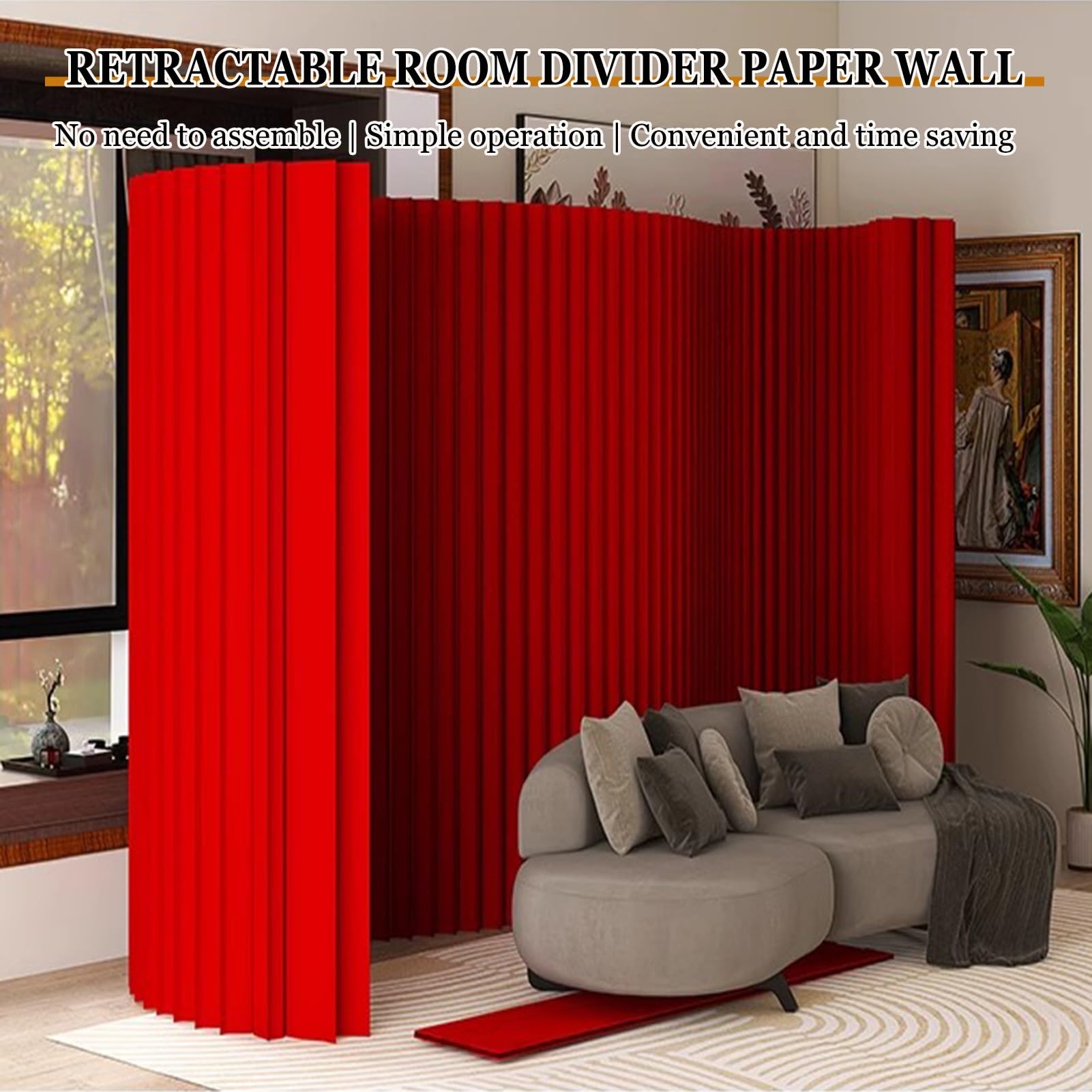 Roter Faltbarer Sichtschutz(4x1.6 m/13.12x5.25 ft)