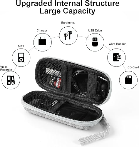Vista 11 de AGPTEK Funda de transporte, funda rígida de EVA con cremallera para grabadoras de voz digitales, reproductores de MP3, soporte de almacenamiento