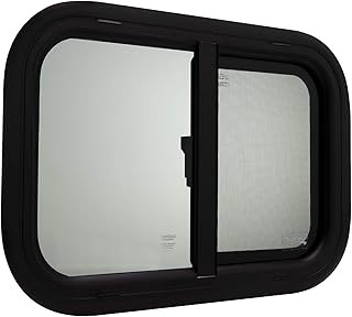RecPro RV Window | 21"W X 14"H | Teardrop Style | Horizontal Sliding | RV Window Replacement | Made in USA