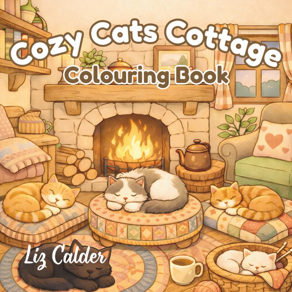 Cozy Cottage Cats: Colouring Book