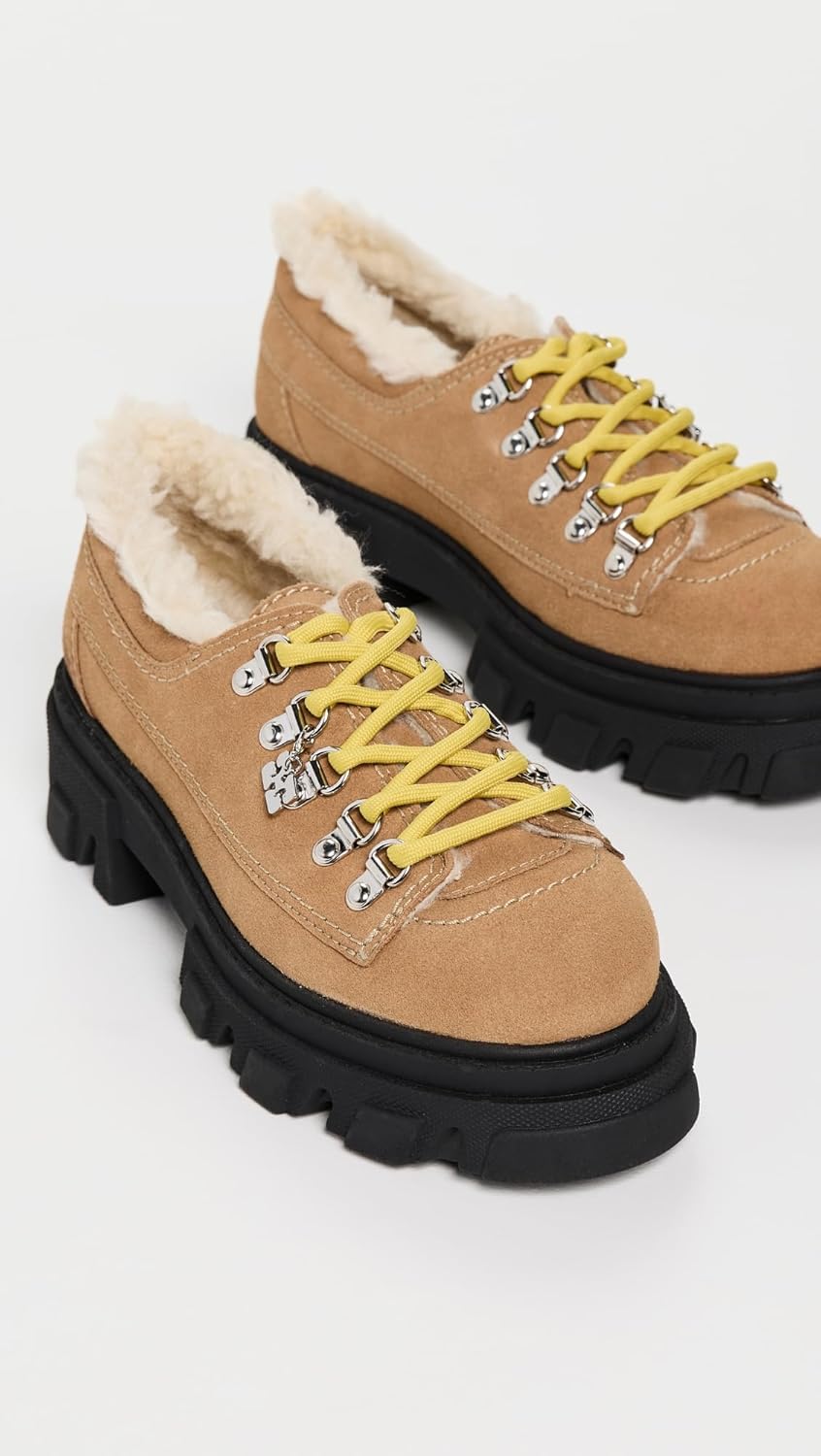 Ganni Women's Cleated Derbies Suede Loafers - Image 4