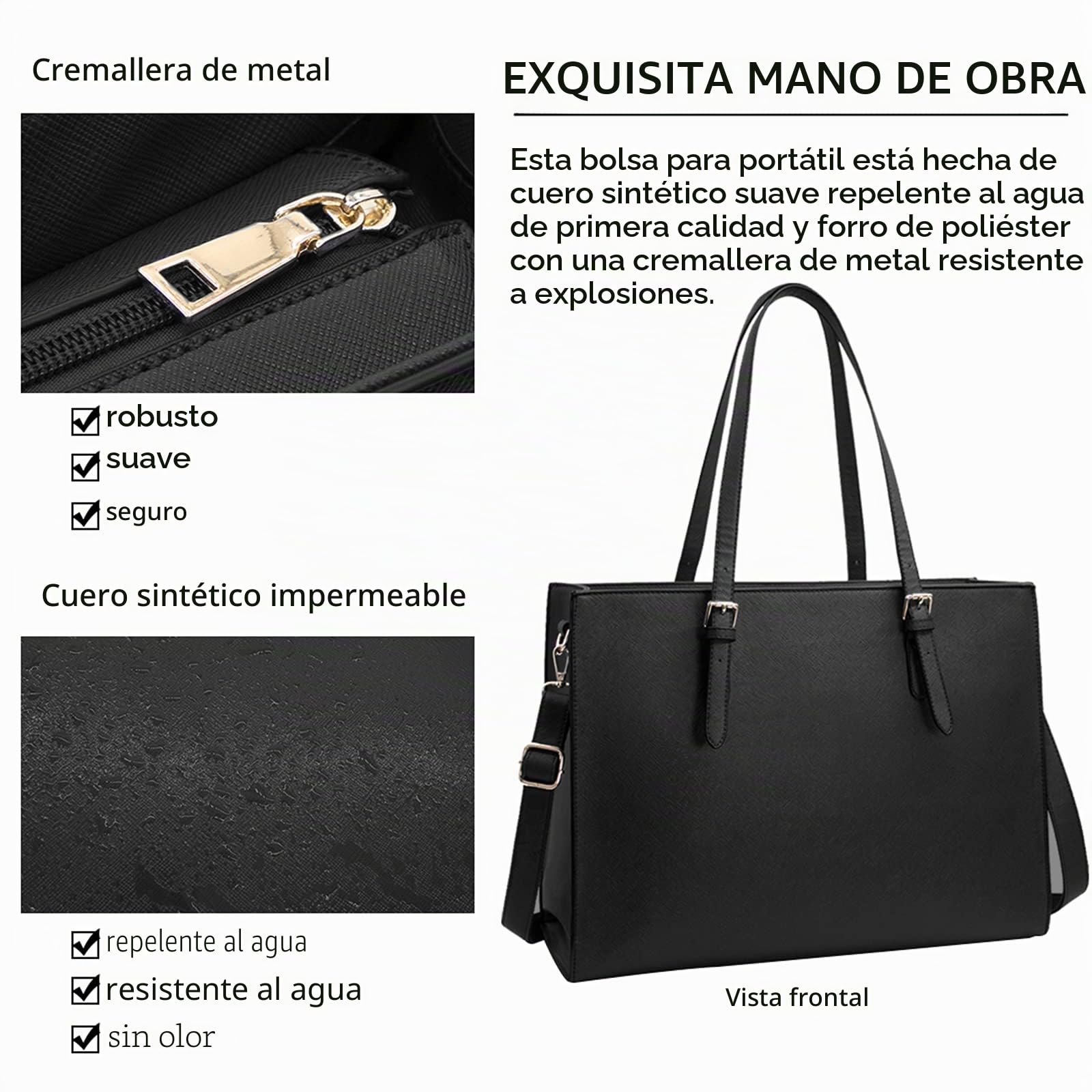 NUBILY Bolso Mujer Bolsos Bandolera para Ordenador Portátil 15.6 Pulgadas Impermeable Bolsos de Mujer Cuero PU Universidad Shopper Bolsa Tote