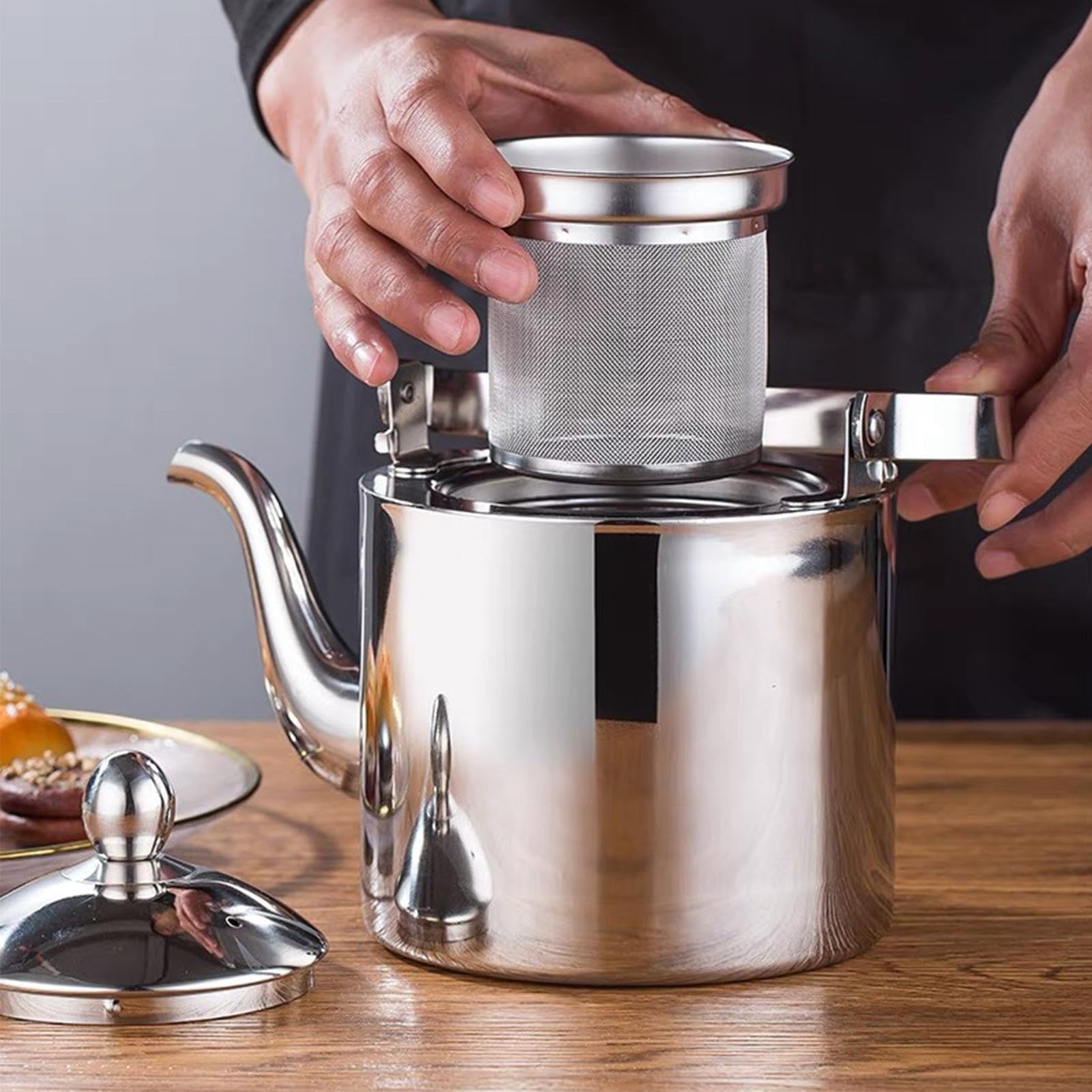 Bollitore In Acciaio Inossidabile Per Acqua, Tè E Caffè con Filtro Fine | Bollitore Per Uso Campeggio, Viaggio, Ufficio, Casa, Caffè, Acqua E Cucina